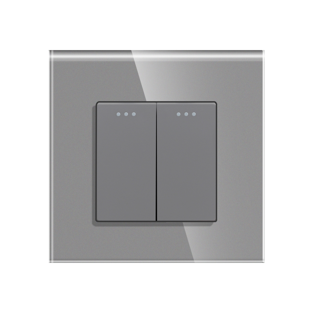 Intrerupator Dublu Cap Scara Mecanic LUXION cu Rama din Sticla SmartElectro IntelligentHouse