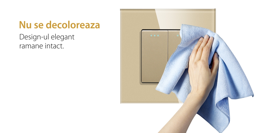 Intrerupator Dublu Cap Scara Mecanic LUXION cu Rama din Sticla SmartElectro IntelligentHouse