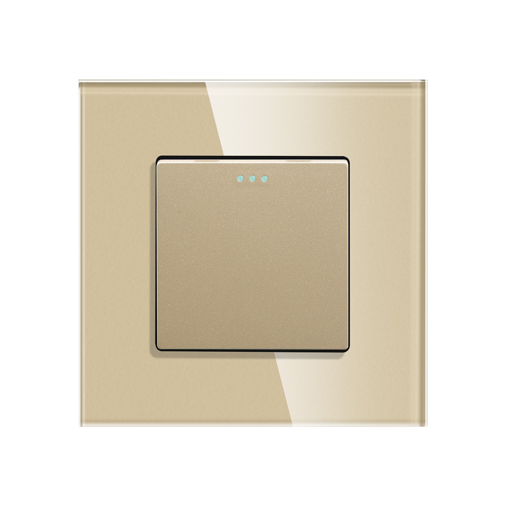 Intrerupator Simplu Cap Cruce Mecanic LUXION cu Rama din Sticla SmartElectro IntelligentHouse