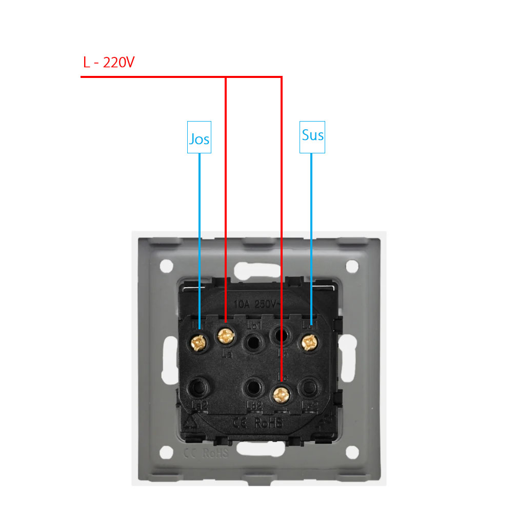 Intrerupator Jaluzele Mecanic LUXION cu Rama din Sticla SmartElectro IntelligentHouse