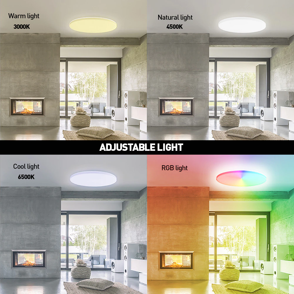 Plafoniera inteligenta LED RGB Tellur, Control vocal, 24W, Wi-Fi, Forma rotunda, 33 cm SmartElectro IntelligentHouse