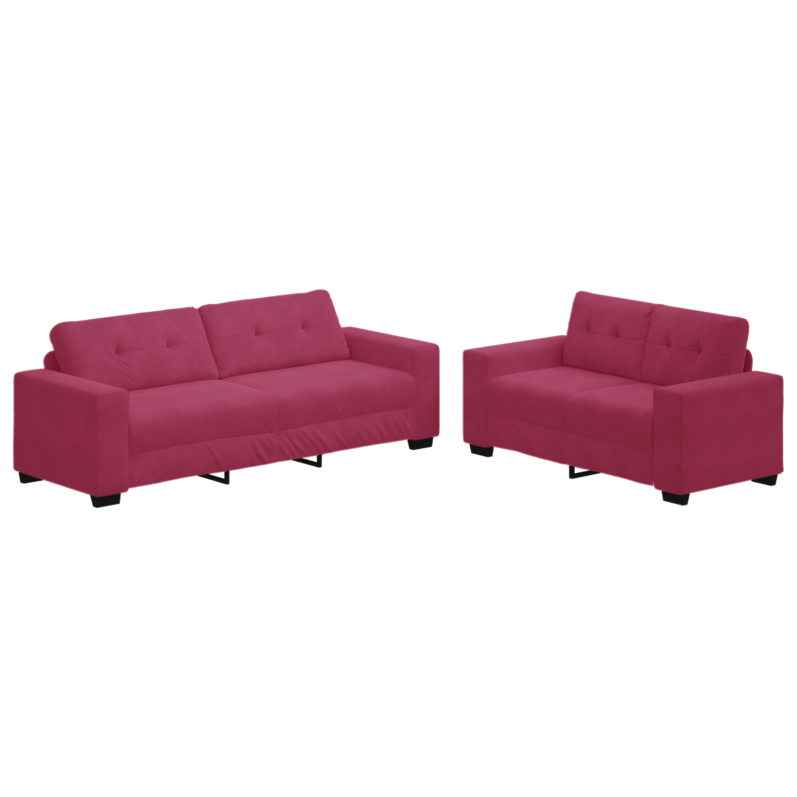 Set de Canapea cu Perne Catifea Roșie GartenMobel Dekor