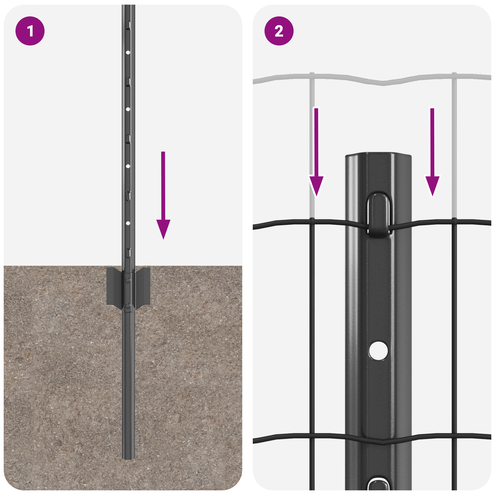 Gard Euro cu 5 U-Posturi Gri 0.8x10 m Oțel GartenMobel Dekor