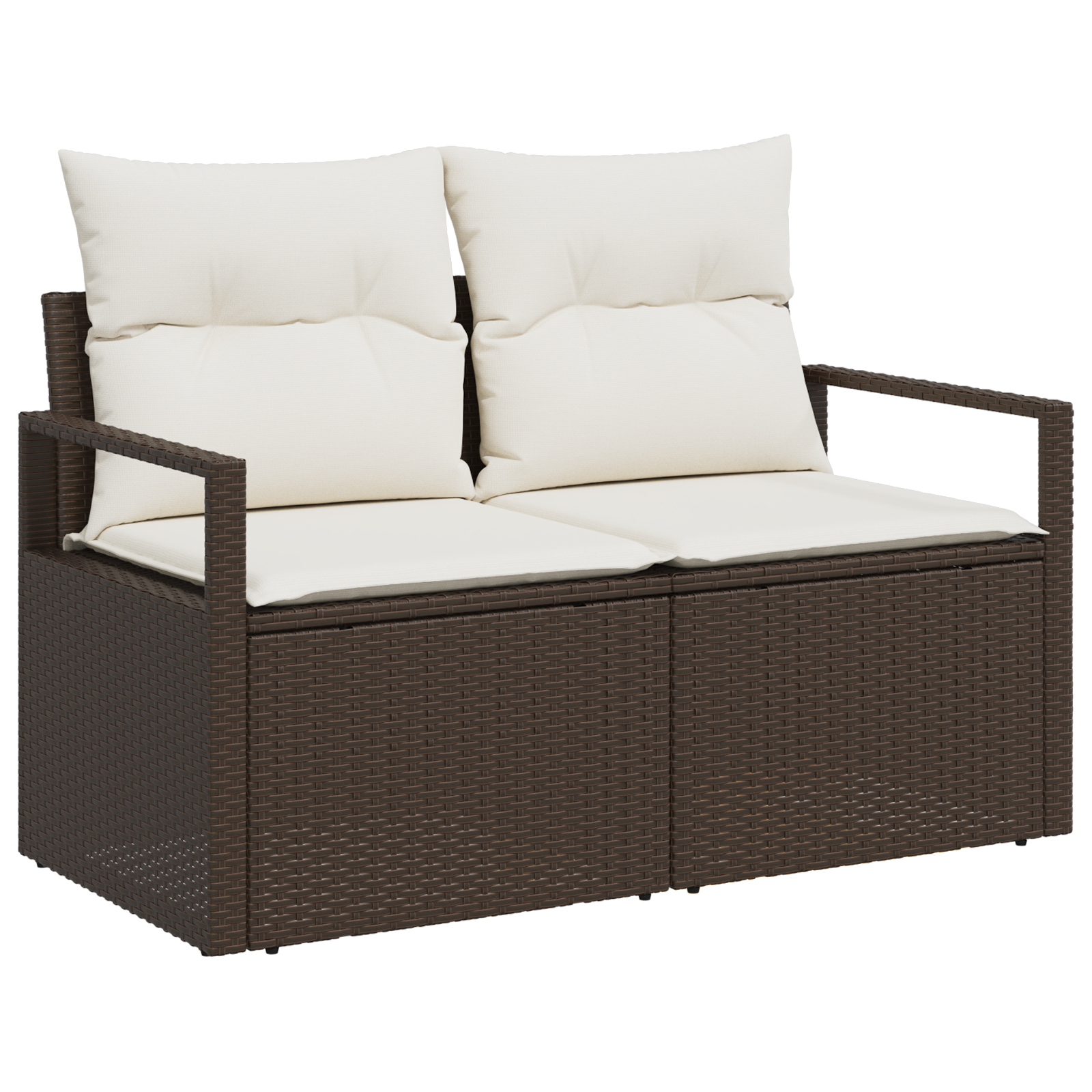 Set Sofa Grădină cu 8 Piese și Perne Maro Poli Ratan, Set Sofa pentru 2 Persoane cu Perne Maro Poli Ratan GartenMobel Dekor