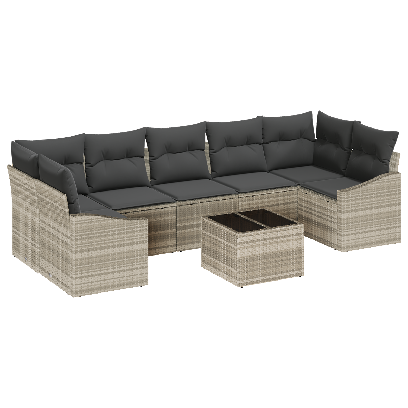Set de Sofa de Grădină cu Perne Gri Deschis Poliratan GartenMobel Dekor