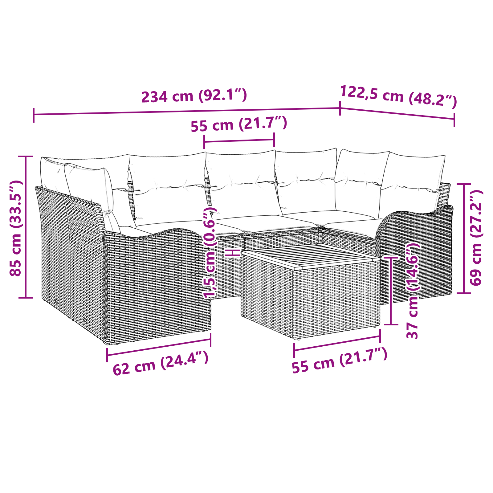 Set Canapea Grădină cu Pernuțe Bej Ratan Poly Acacia, Canapea Grădină cu Pernuțe Bej Ratan Poly 2 Persoane GartenMobel Dekor