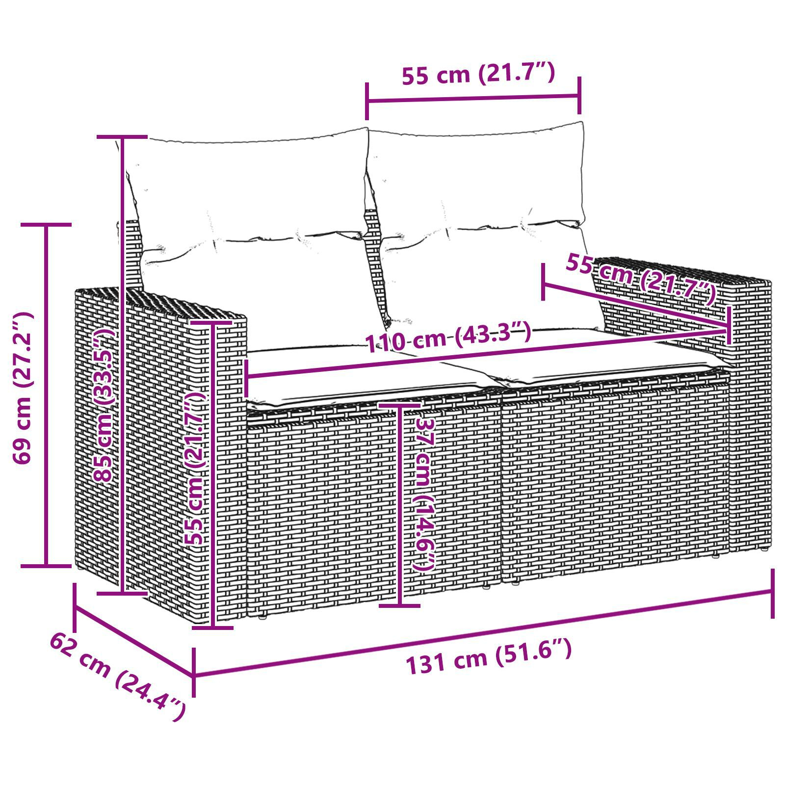 Set de canapea de grădină cu 13 piese și perne din ratan poli negru acacia, Set de dining pentru grădină cu 4 piese și perne din ratan poli negru acacia GartenMobel Dekor