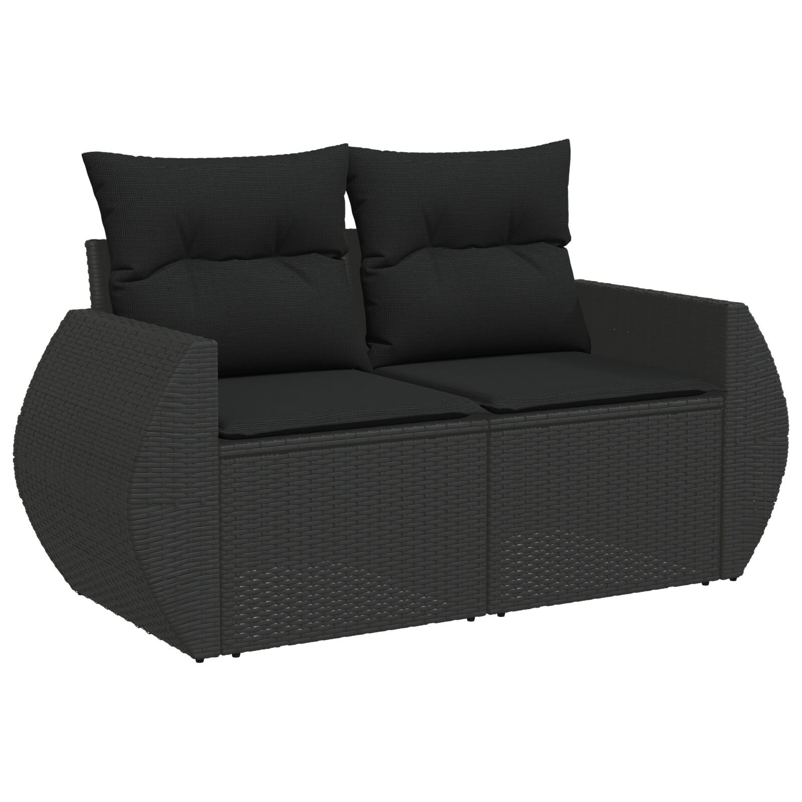 Set de Sofa pentru Grădină cu 13 Piese cu Perne Negru Ratan Poli Acacia, Set de Dining pentru Grădină cu 3 Piese cu Perne Negru Ratan Poli Acacia GartenMobel Dekor