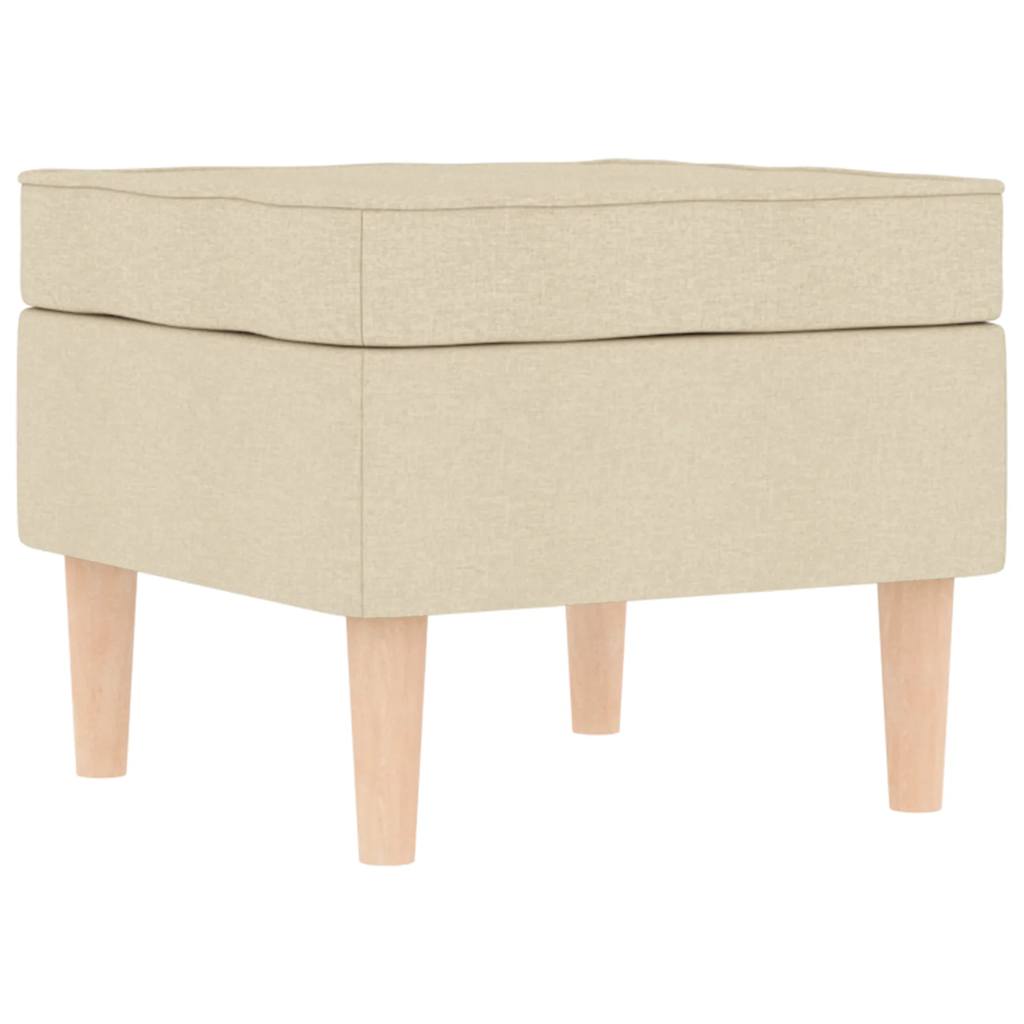 Fotoliu cu taburet pentru picioare, crem, material textil GartenMobel Dekor