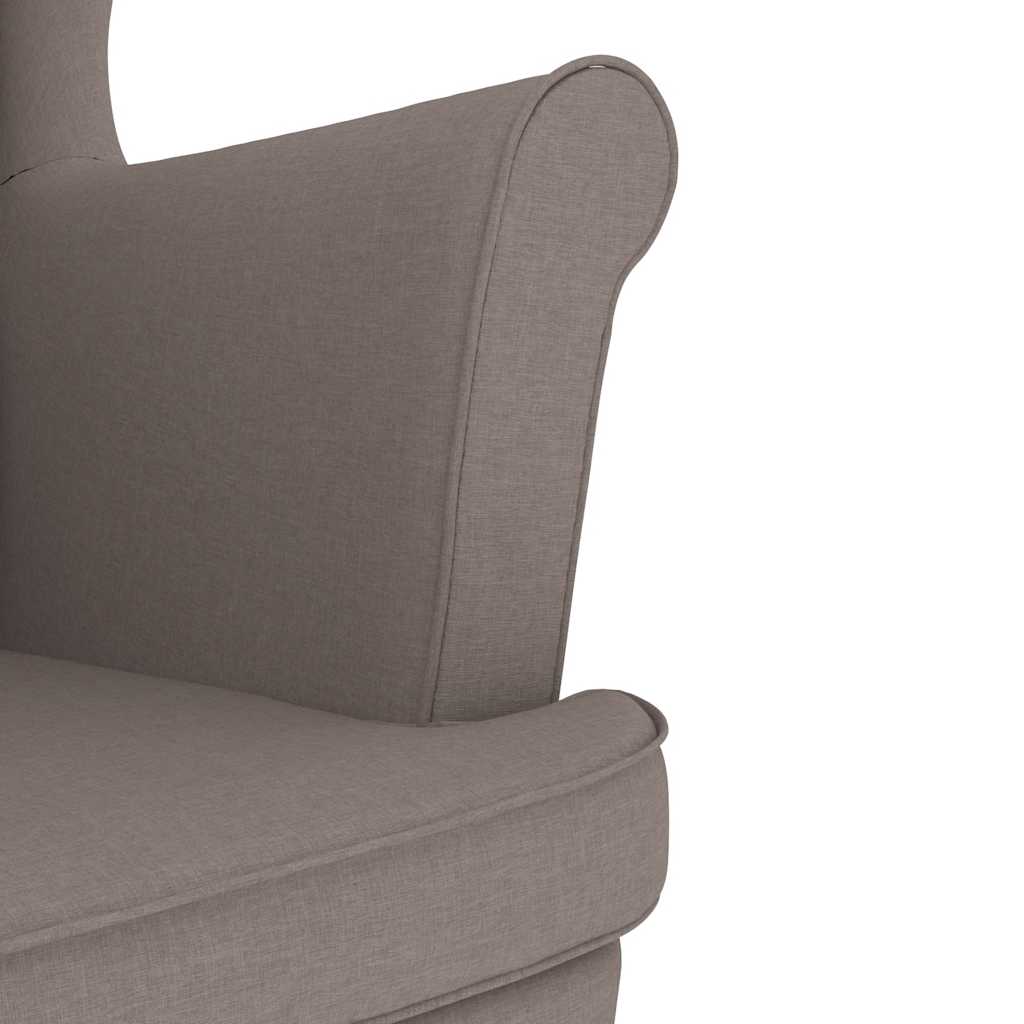 Fotoliu cu taburet pentru picioare, gri taupe, material textil GartenMobel Dekor