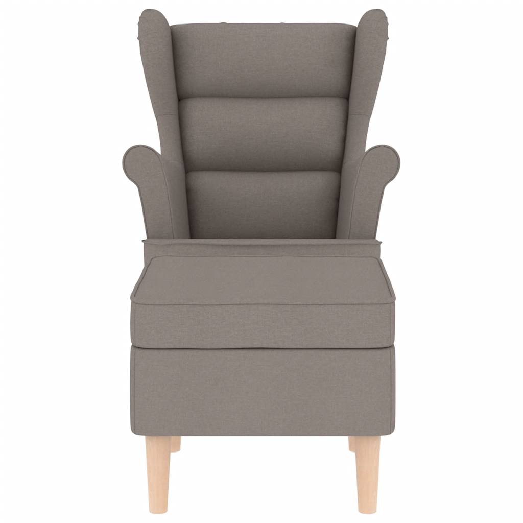 Fotoliu cu taburet pentru picioare, gri taupe, material textil GartenMobel Dekor