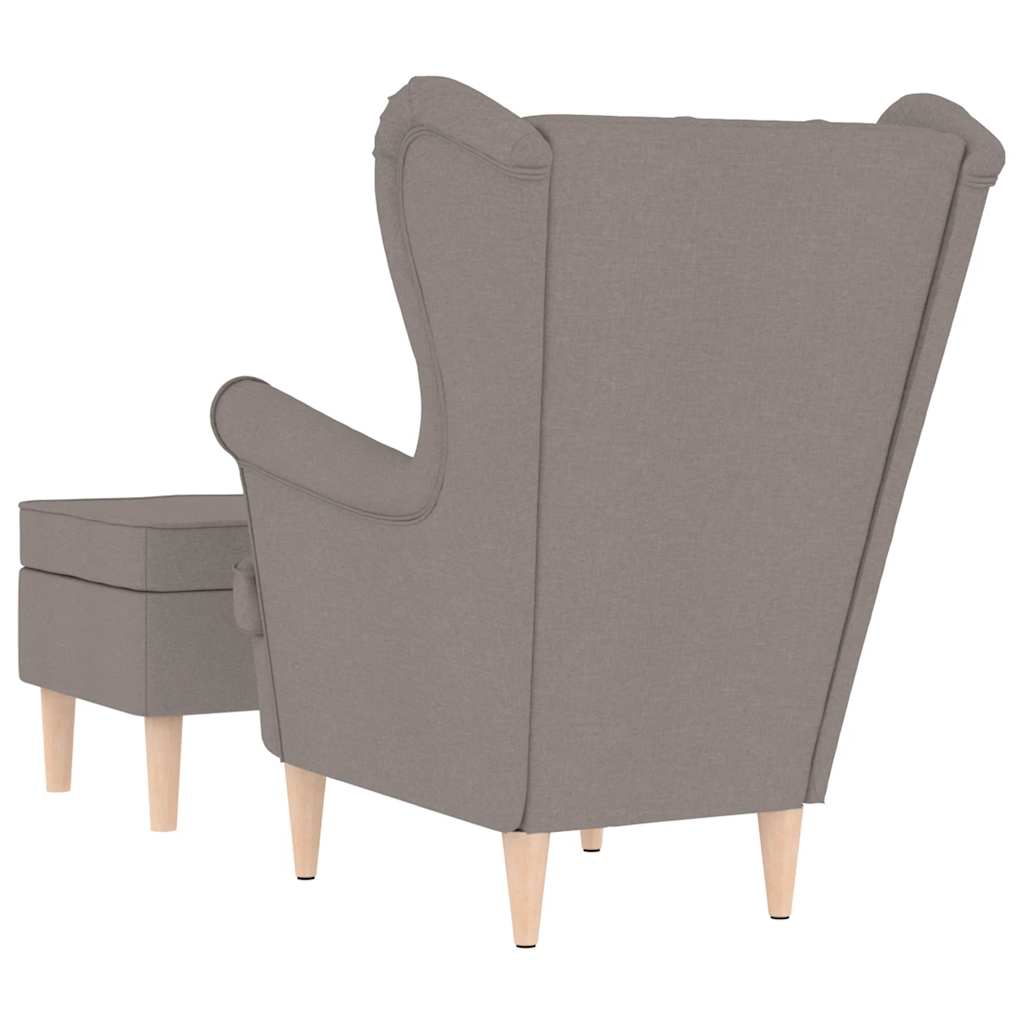 Fotoliu cu taburet pentru picioare, gri taupe, material textil GartenMobel Dekor