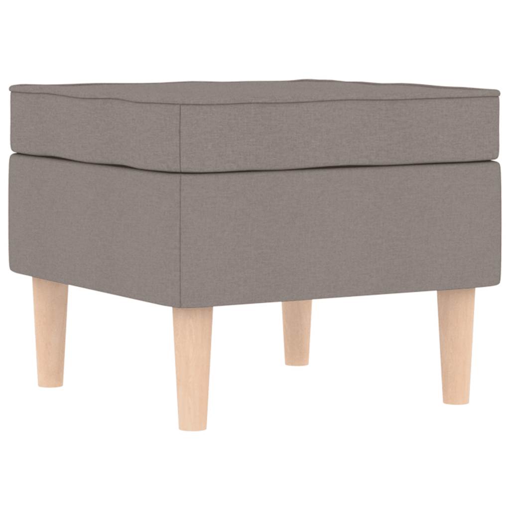 Fotoliu cu taburet pentru picioare, gri taupe, material textil GartenMobel Dekor