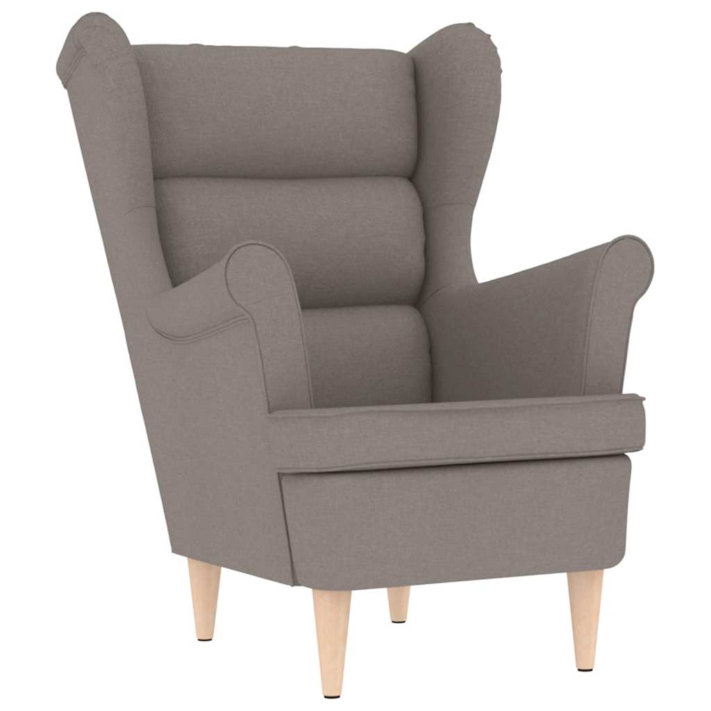 Fotoliu cu taburet pentru picioare, gri taupe, material textil GartenMobel Dekor
