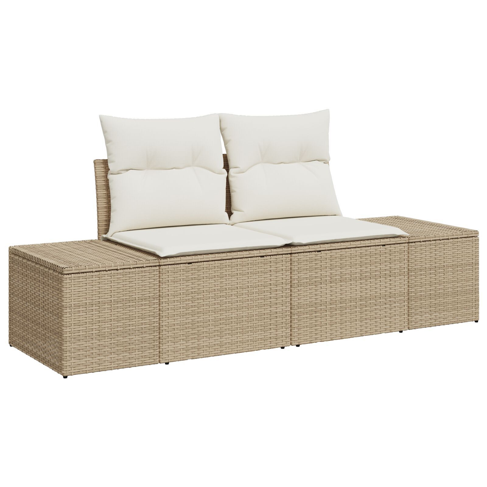 Set de sofa de grădină cu 11 piese și perne Bej Poliratan Acacia, Sofa de grădină cu 2 locuri și perne Bej Poliratan, Set de dining pentru grădină cu 3 piese și perne Bej Poliratan Acacia GartenMobel Dekor