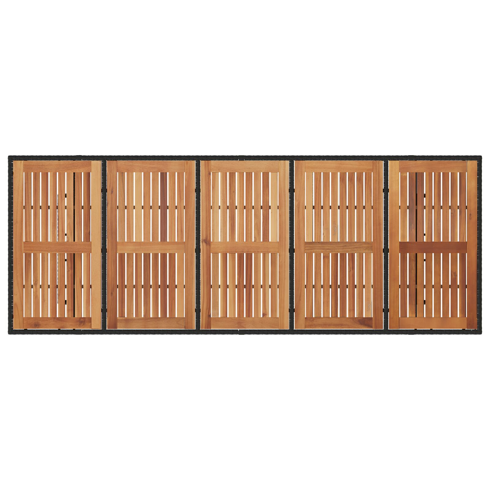 Set de Dining pentru Grădină cu 9 Piese Negru Rattan Poliester Acacia, Scaune de Grădină Stivuibile cu Perne 2 buc Negru Rattan Poliester GartenMobel Dekor