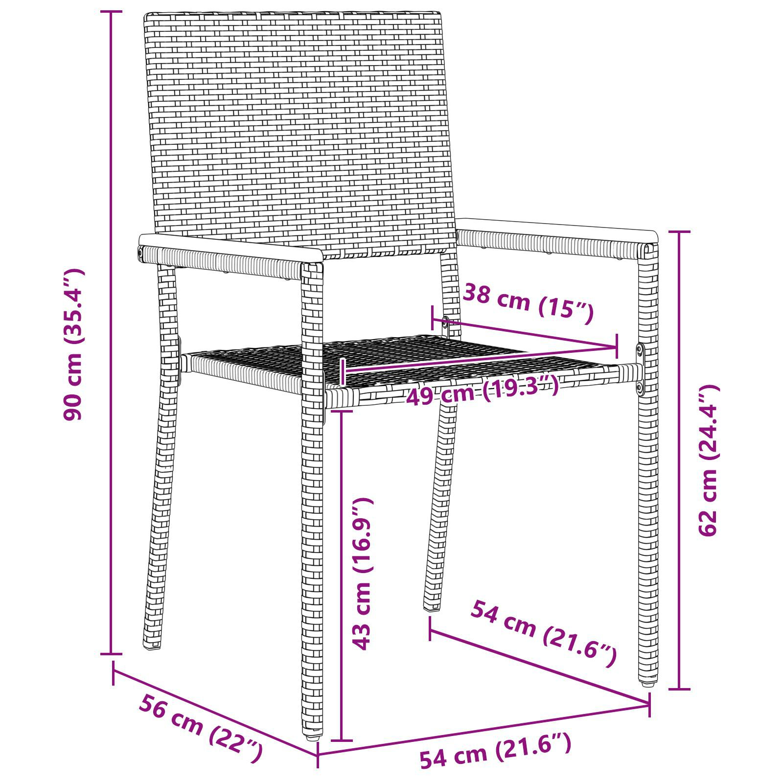 Set dining grădină 7 piese Negru Ratan sintetic, Scaune grădină  cu perne - Set 2 piese Ratan sintetic Negru GartenMobel Dekor