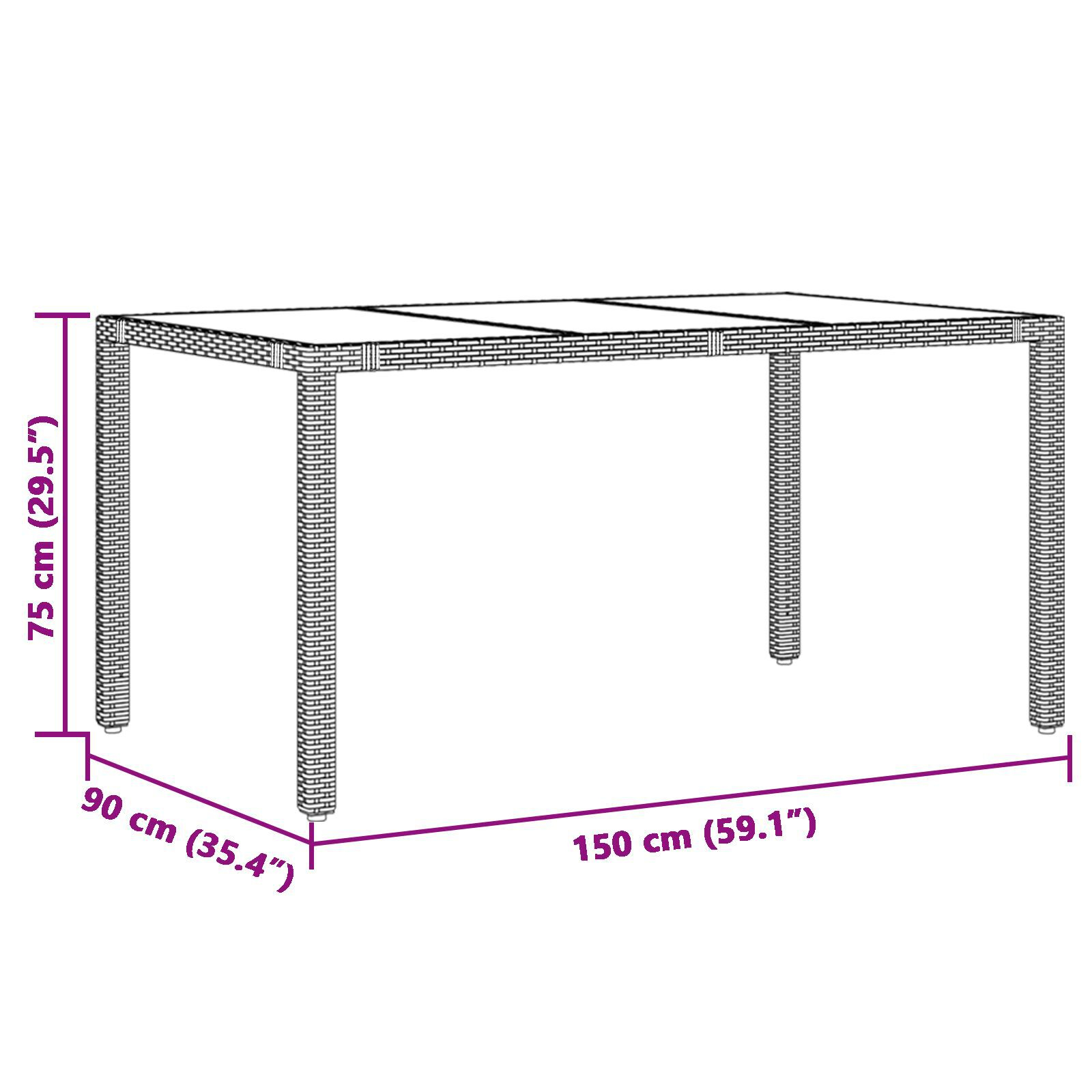 Set de dining pentru grădină  5 piese Negru Poliratan, Scaune de grădină  cu perne - Set de 2 piese în Negru Poliratan GartenMobel Dekor