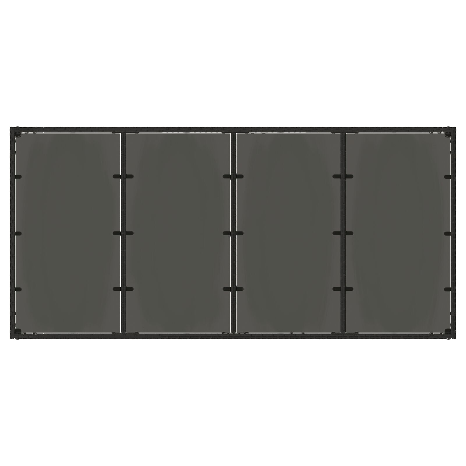 Set dining grădină  7 piese negru ratan polimeric, Scaune grădină  cu perne - Set 2 piese în negru ratan polimeric GartenMobel Dekor