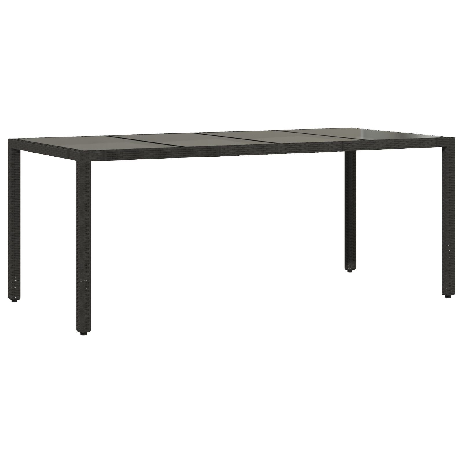 Set dining grădină  7 piese negru ratan polimeric, Scaune grădină  cu perne - Set 2 piese în negru ratan polimeric GartenMobel Dekor