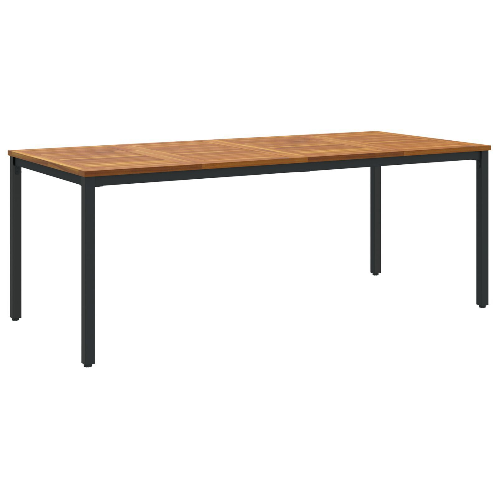 Set de dining pentru grădină  9 piese Gri Rattan Acacia, Scaune de grădină stivuibile  cu perne 2 buc Gri Rattan, Masă de grădină  200x90x75 cm Lemn Solid de Acacia și Metal GartenMobel Dekor