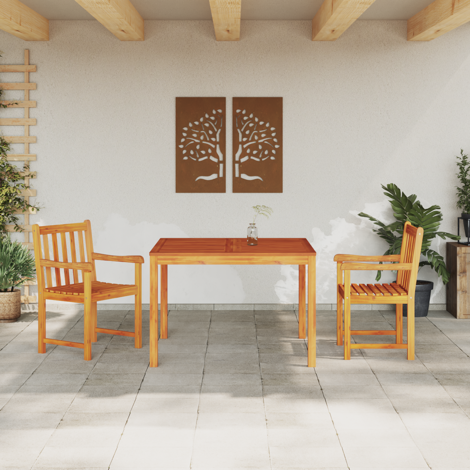 Set de dining pentru grădină  3 piese din lemn masiv de acacia GartenMobel Dekor