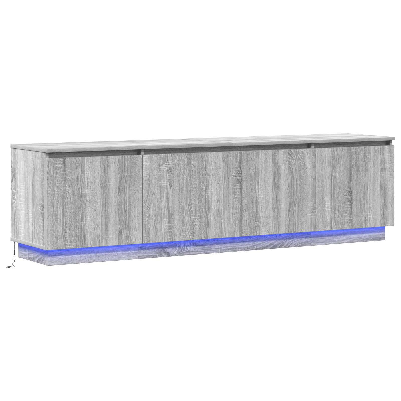Dulap TV cu LED Gri Sonoma 200x40x49 cm Lemn ingineresc GartenMobel Dekor