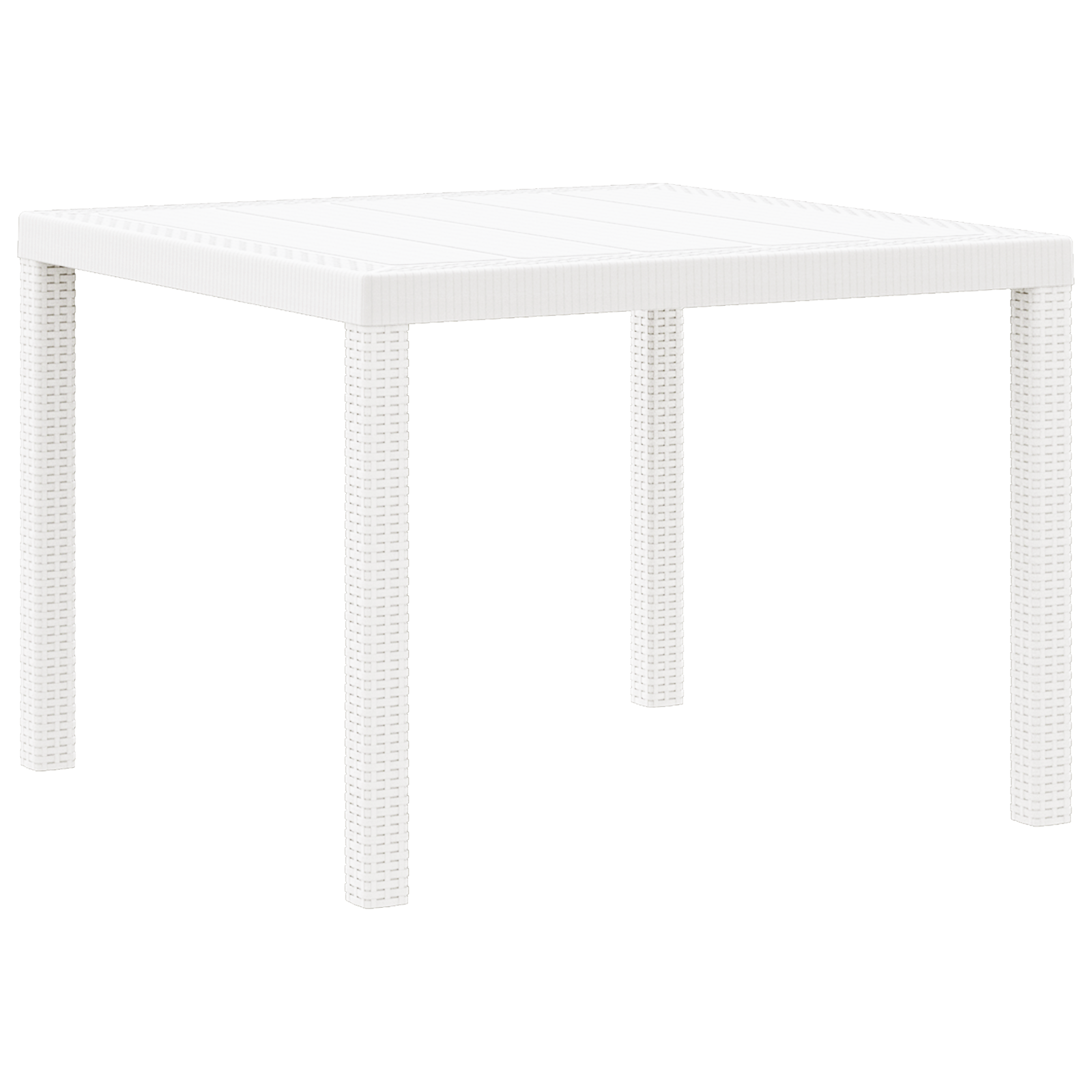 Set de dining pentru grădină cu perne Alb Poliratan GartenMobel Dekor