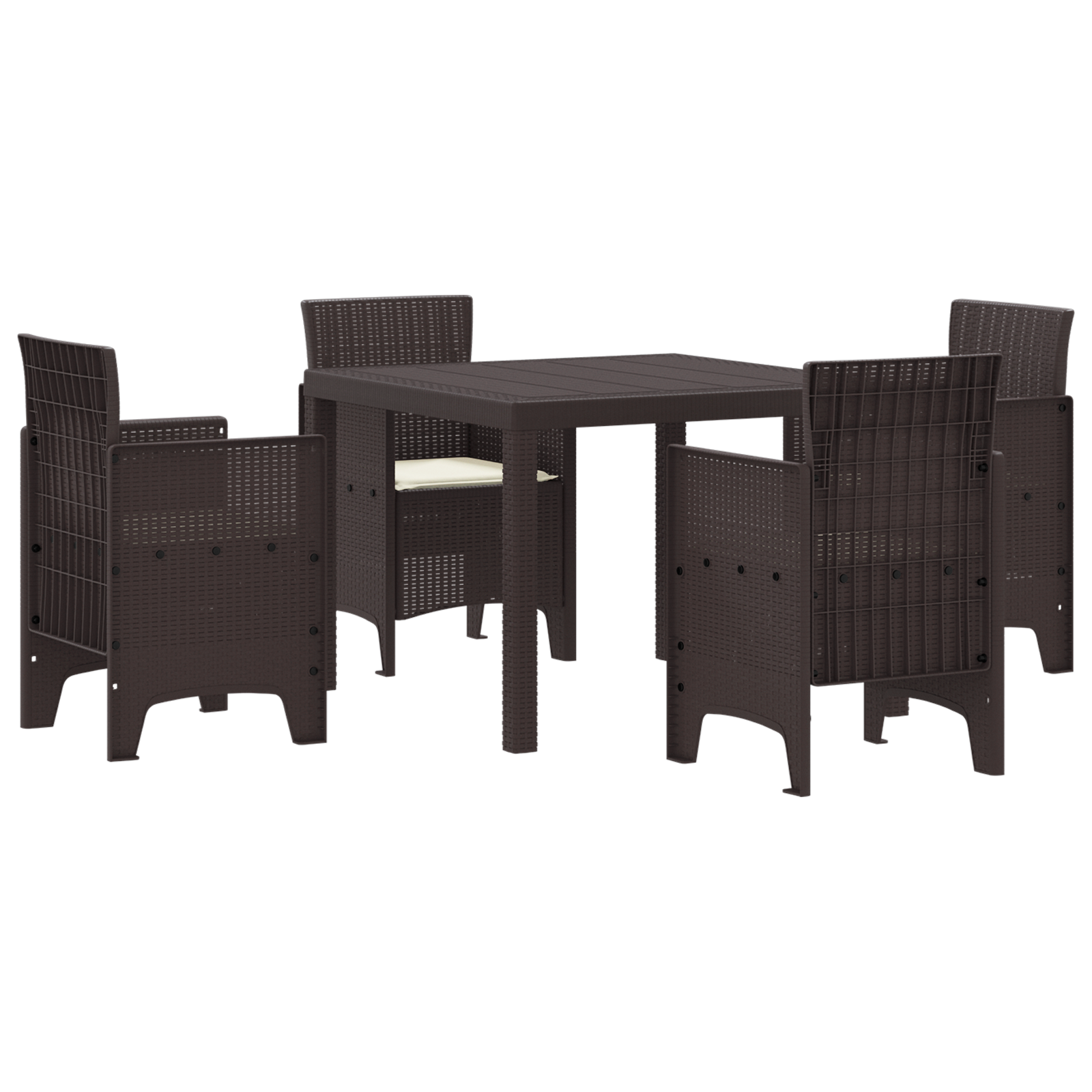 Set dining grădină cu perne maro poli ratan GartenMobel Dekor