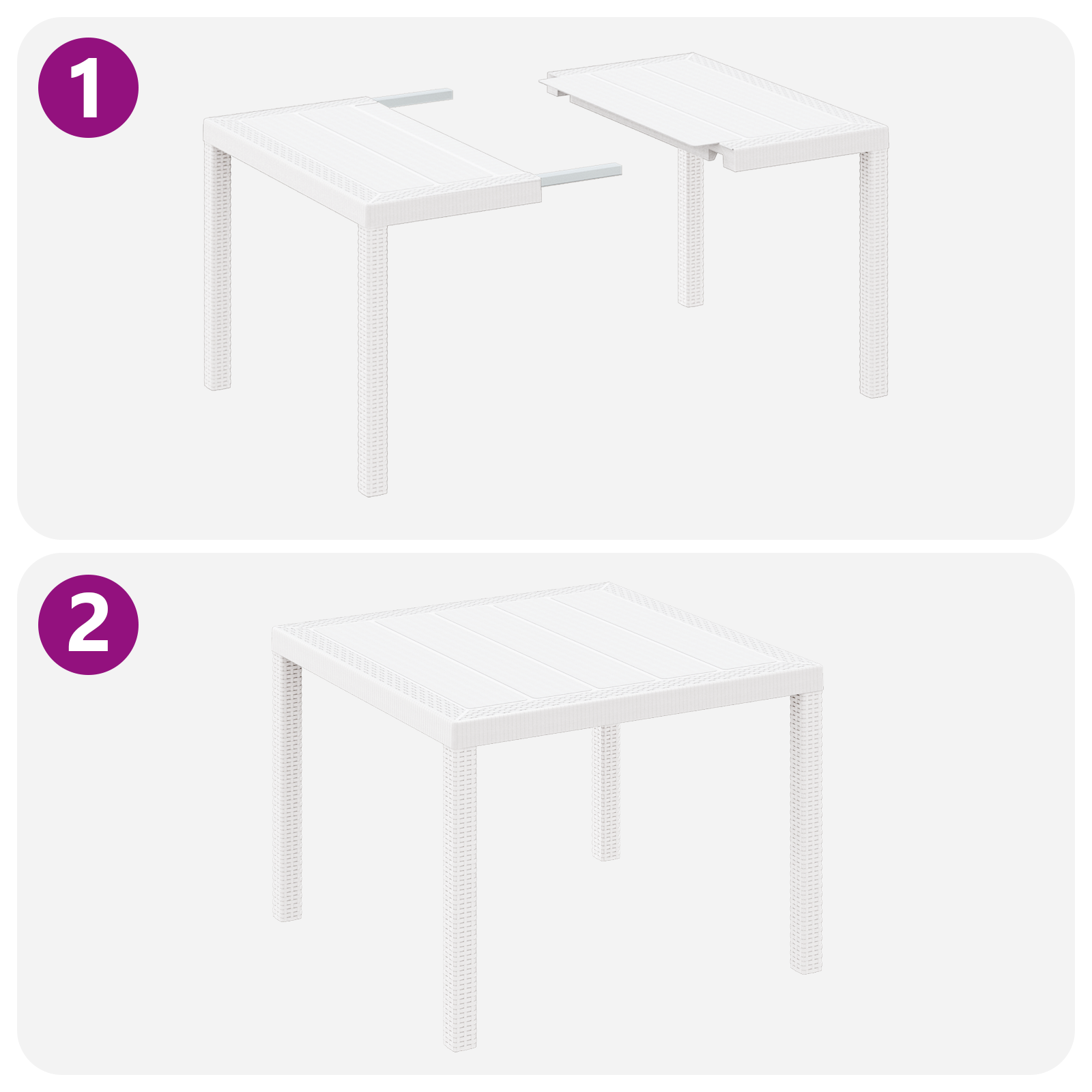 Set mese grădină alb 5 piese ratan poly GartenMobel Dekor