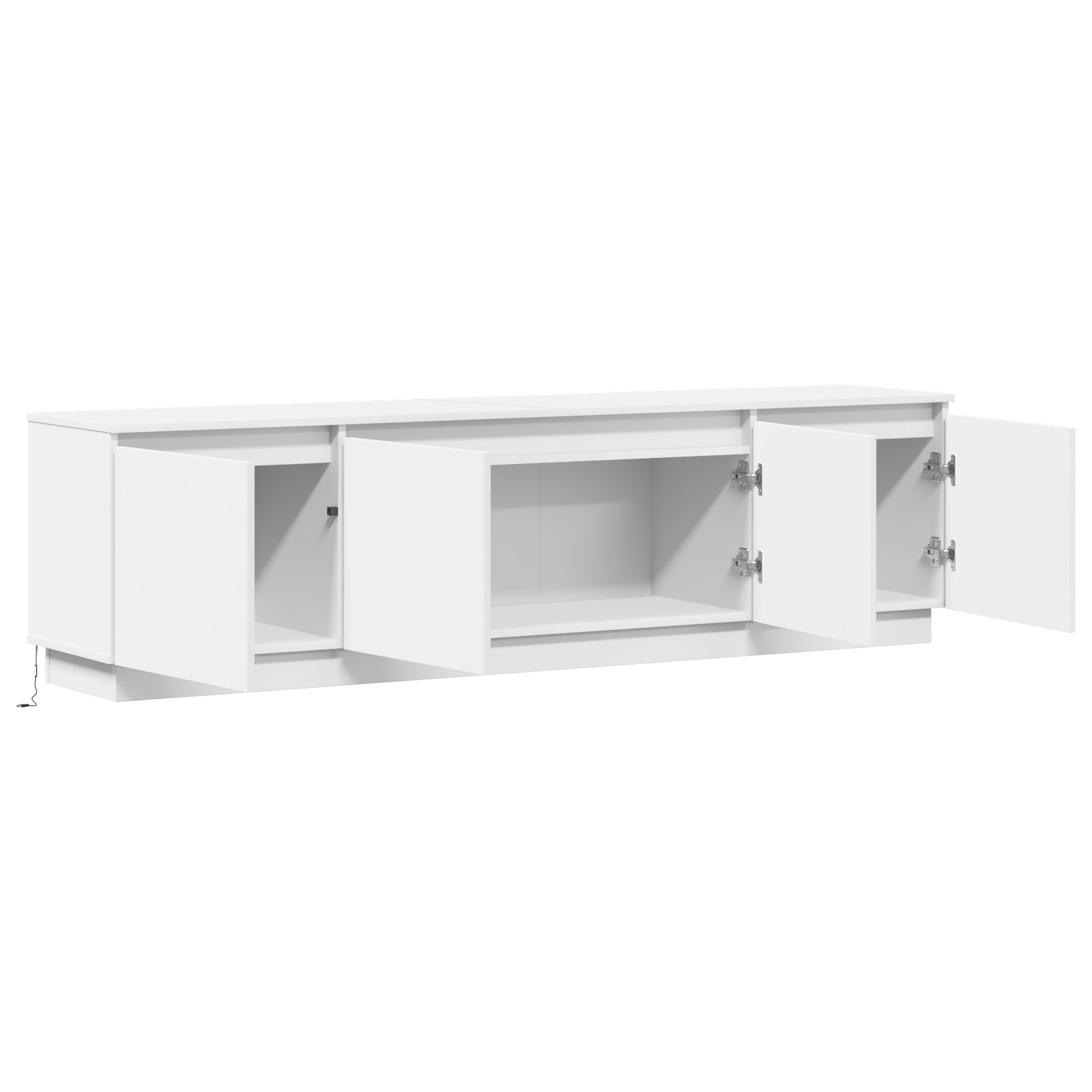 cabinet TV cu LED Alb 180x38x49 cm Lemn prelucrat GartenMobel Dekor