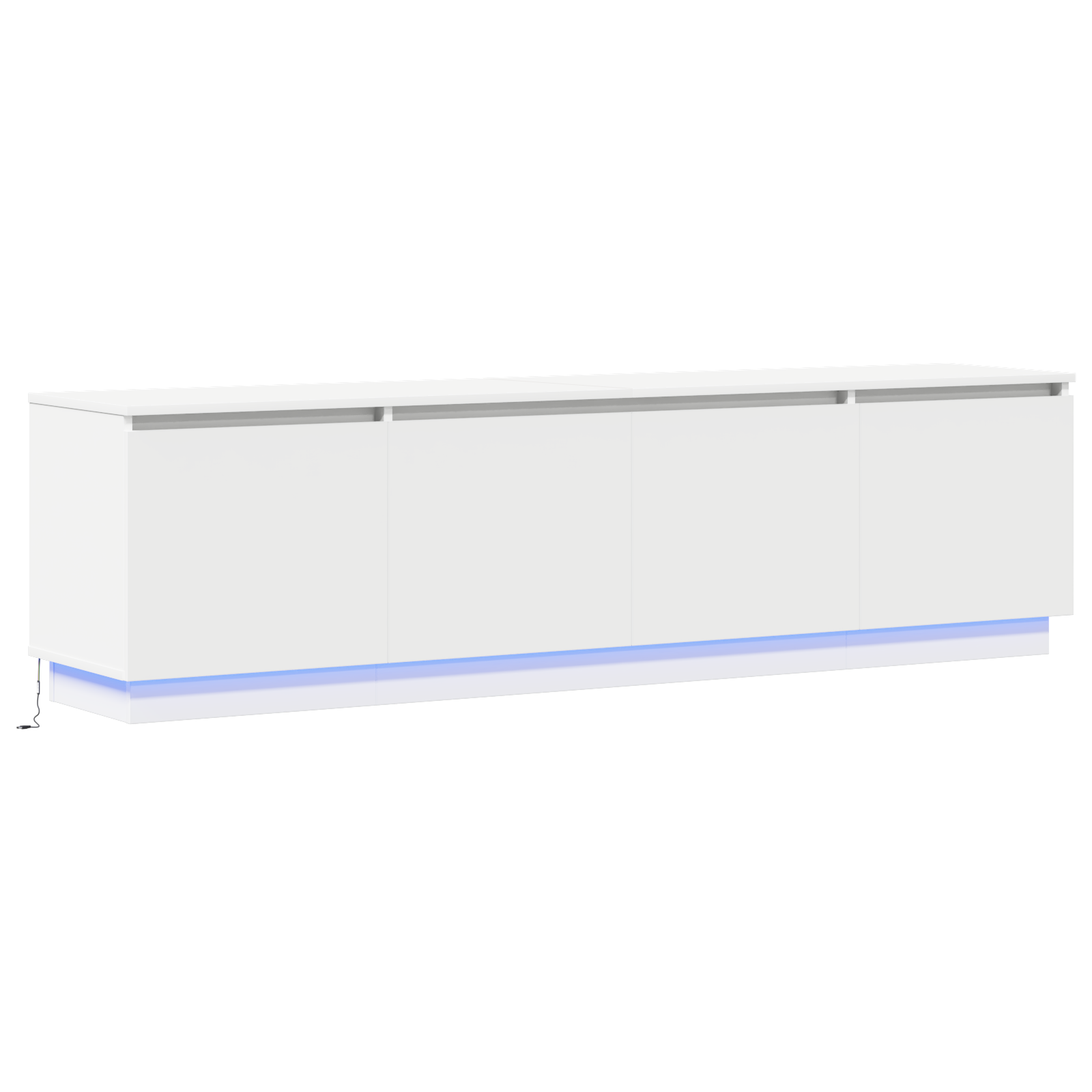 cabinet TV cu LED Alb 180x38x49 cm Lemn prelucrat GartenMobel Dekor