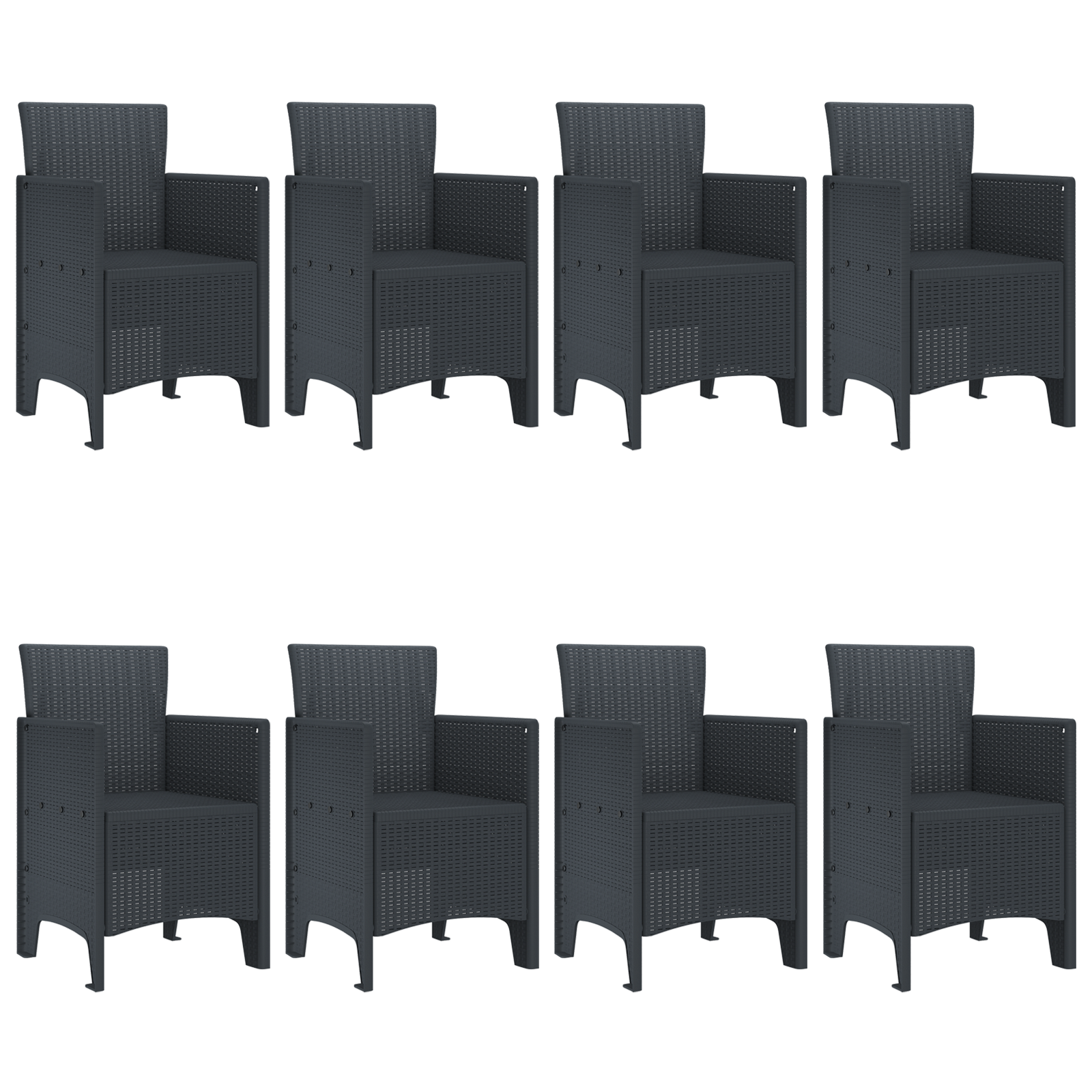 Set Masa Grădină cu 9 Piese Antracit Pol Rattan GartenMobel Dekor