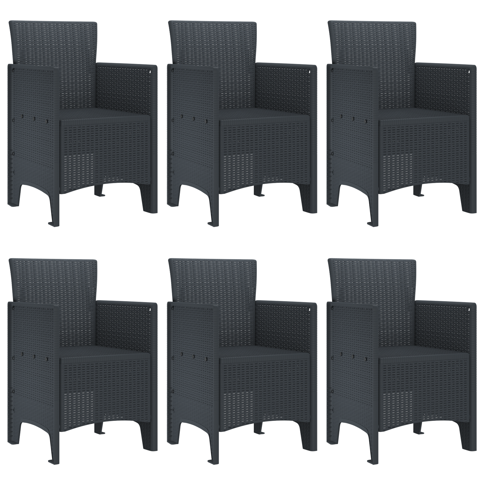 Set de Masă pentru Grădină 7 Piese Anthracite Poliratan GartenMobel Dekor
