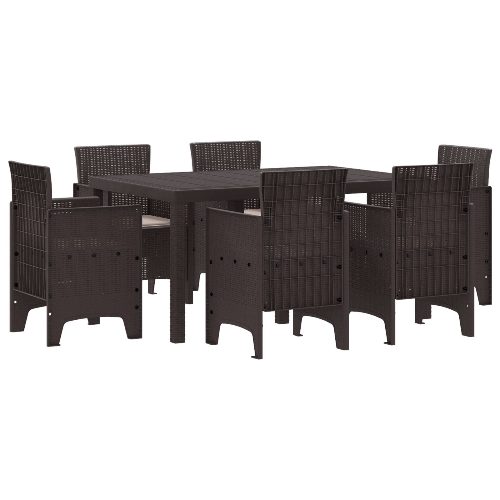 Set de Masă pentru Grădină cu 7 Piese Maro din Ratan Polimer GartenMobel Dekor