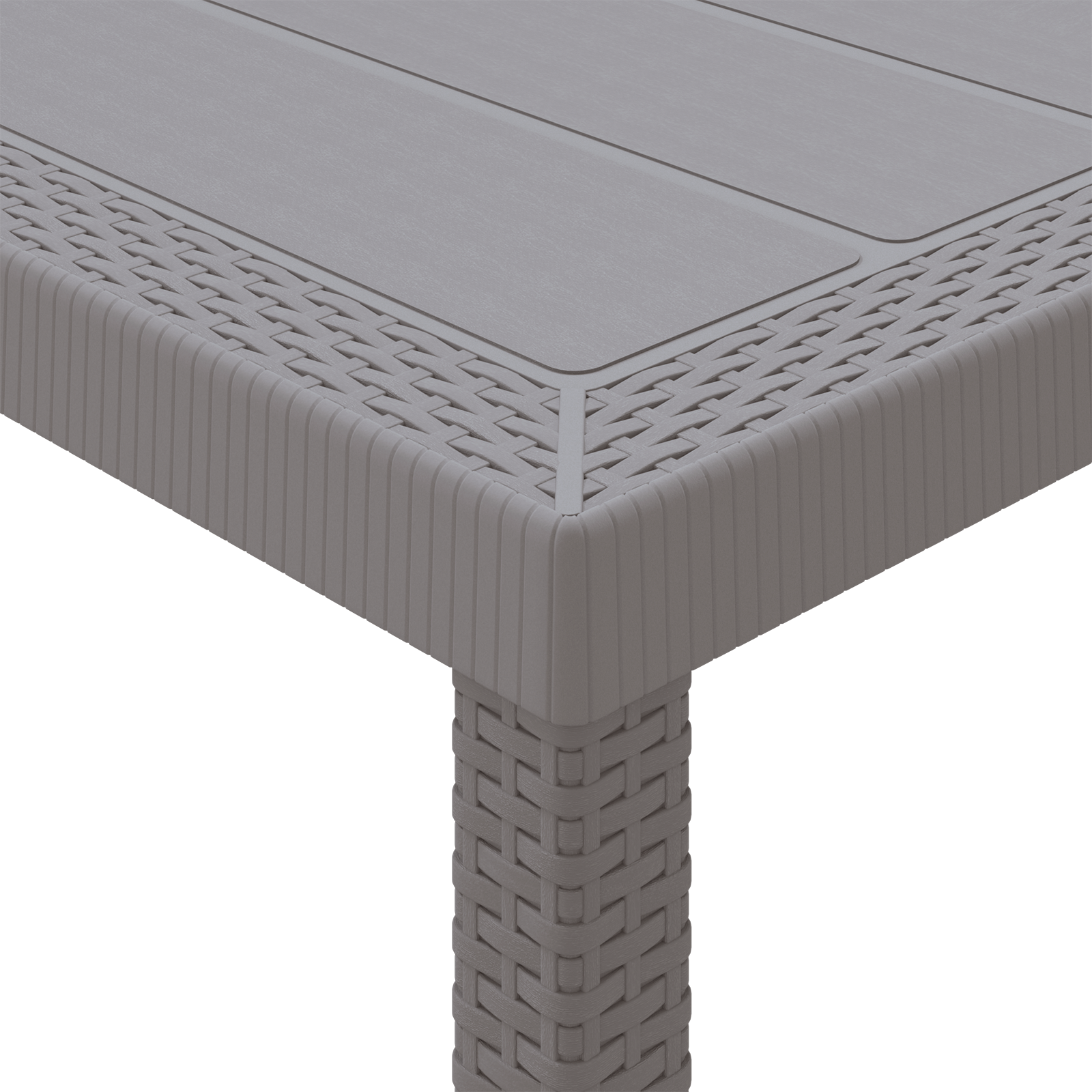 Set de dining cu perne gri deschis din poliratan GartenMobel Dekor