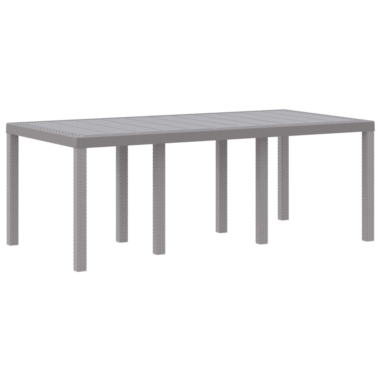 Set de dining cu perne gri deschis din poliratan GartenMobel Dekor