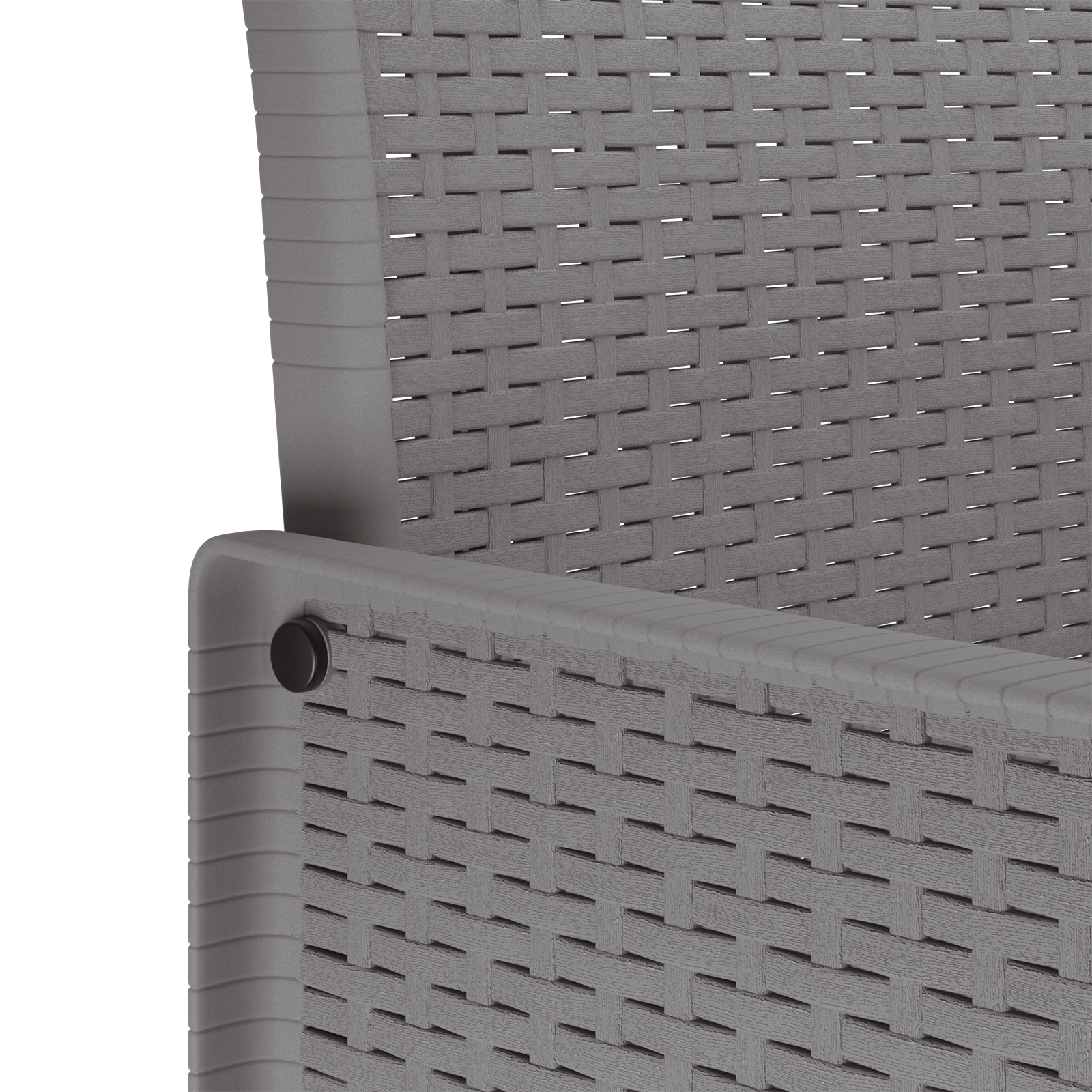 Set de dining cu perne gri deschis din poliratan GartenMobel Dekor