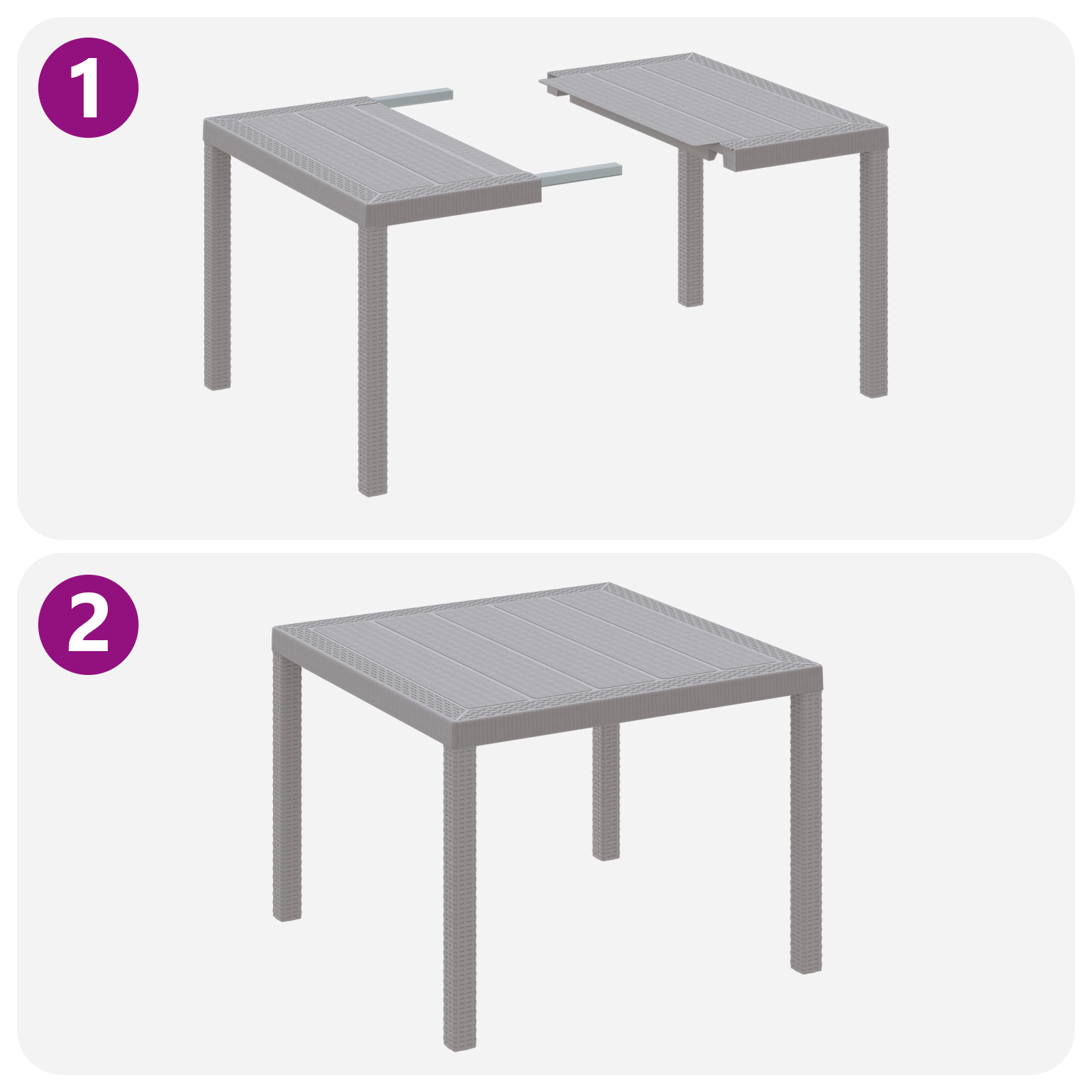 Set de dining pentru grădină de 5 piese cu perne gri deschis din ratan poly GartenMobel Dekor