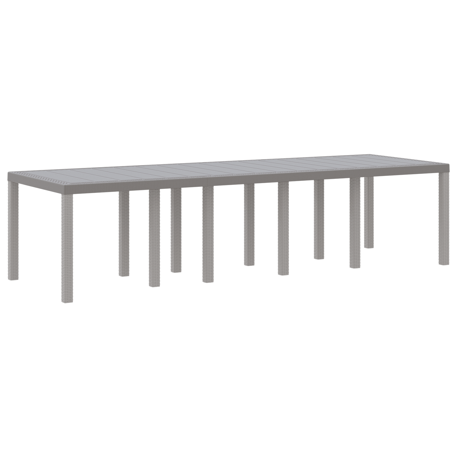 Set de dining pentru grădină  cu 13 piese cu perne gri deschis poliratan, Masă de grădină  gri deschis 150x100x73 cm poliratan, Scaune de grădină  cu perne 4 buc. gri deschis poliratan GartenMobel Dekor