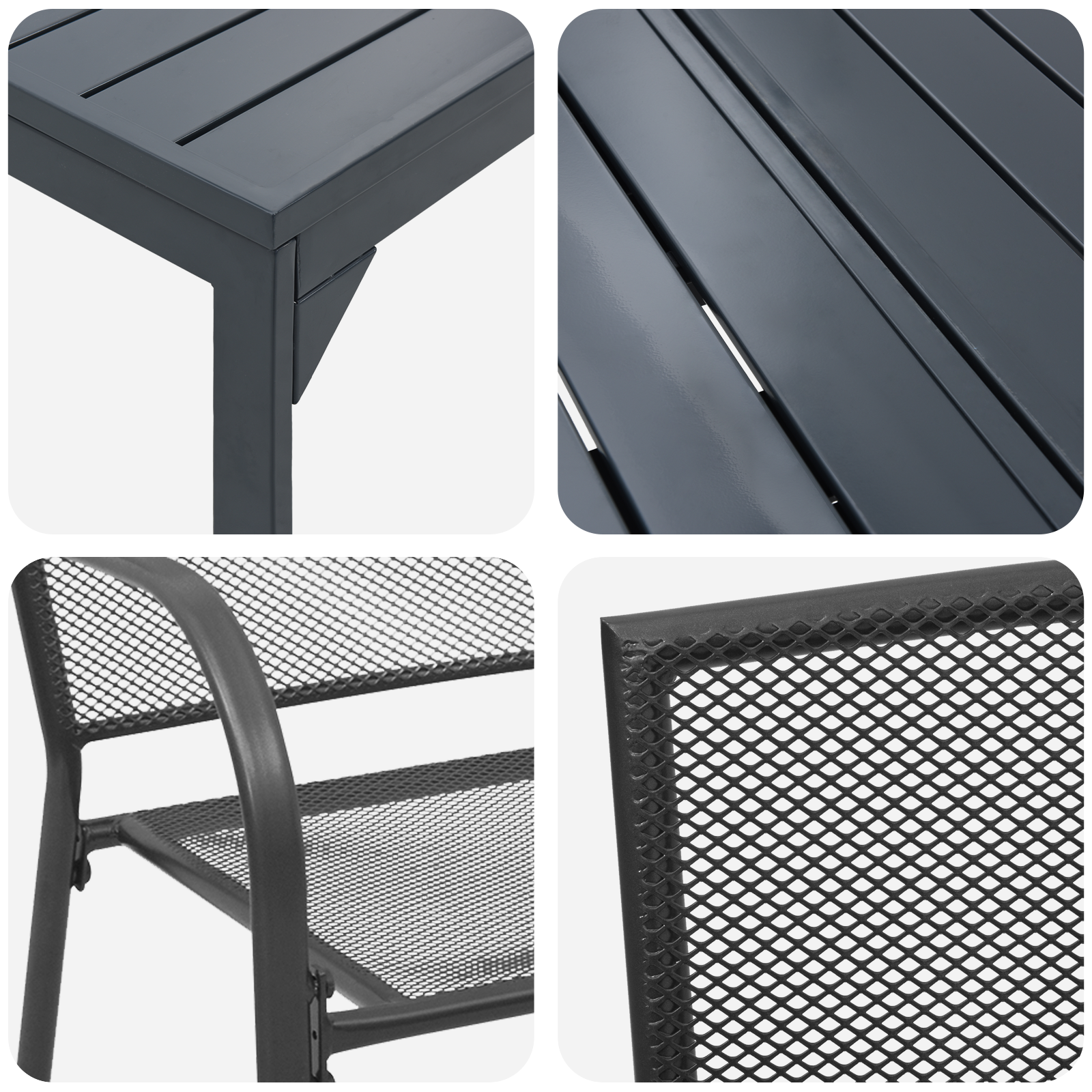 Set de Mobilier pentru Hol  9 Piese Oțel Antracit, Masă de Grădină Extensibilă  Antracit (140-210)x90x73 cm Oțel GartenMobel Dekor