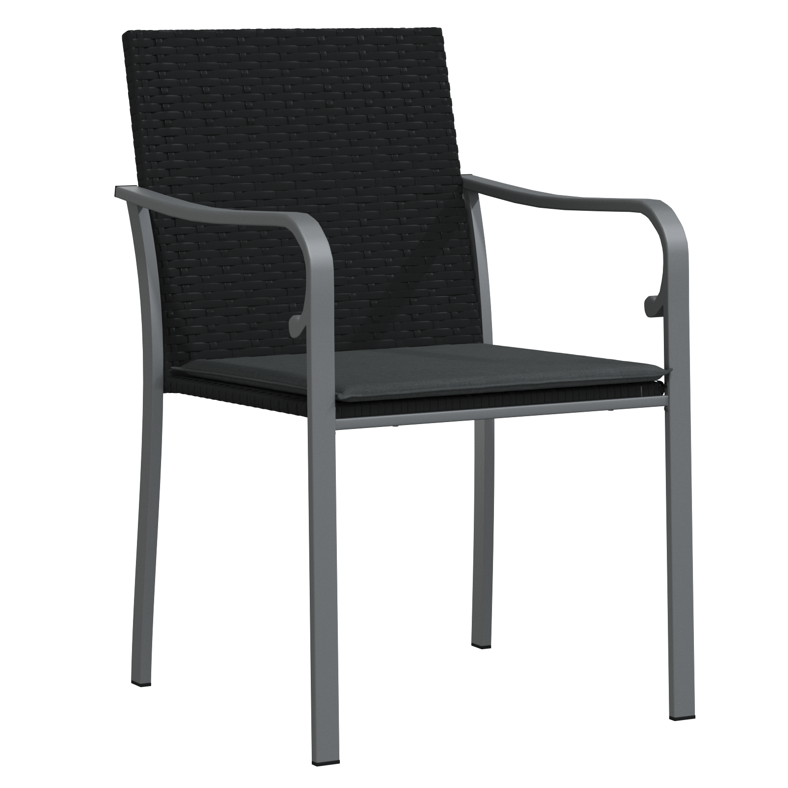 Set de dining pentru grădină din 5 piese cu perne Negre din Poliratan GartenMobel Dekor