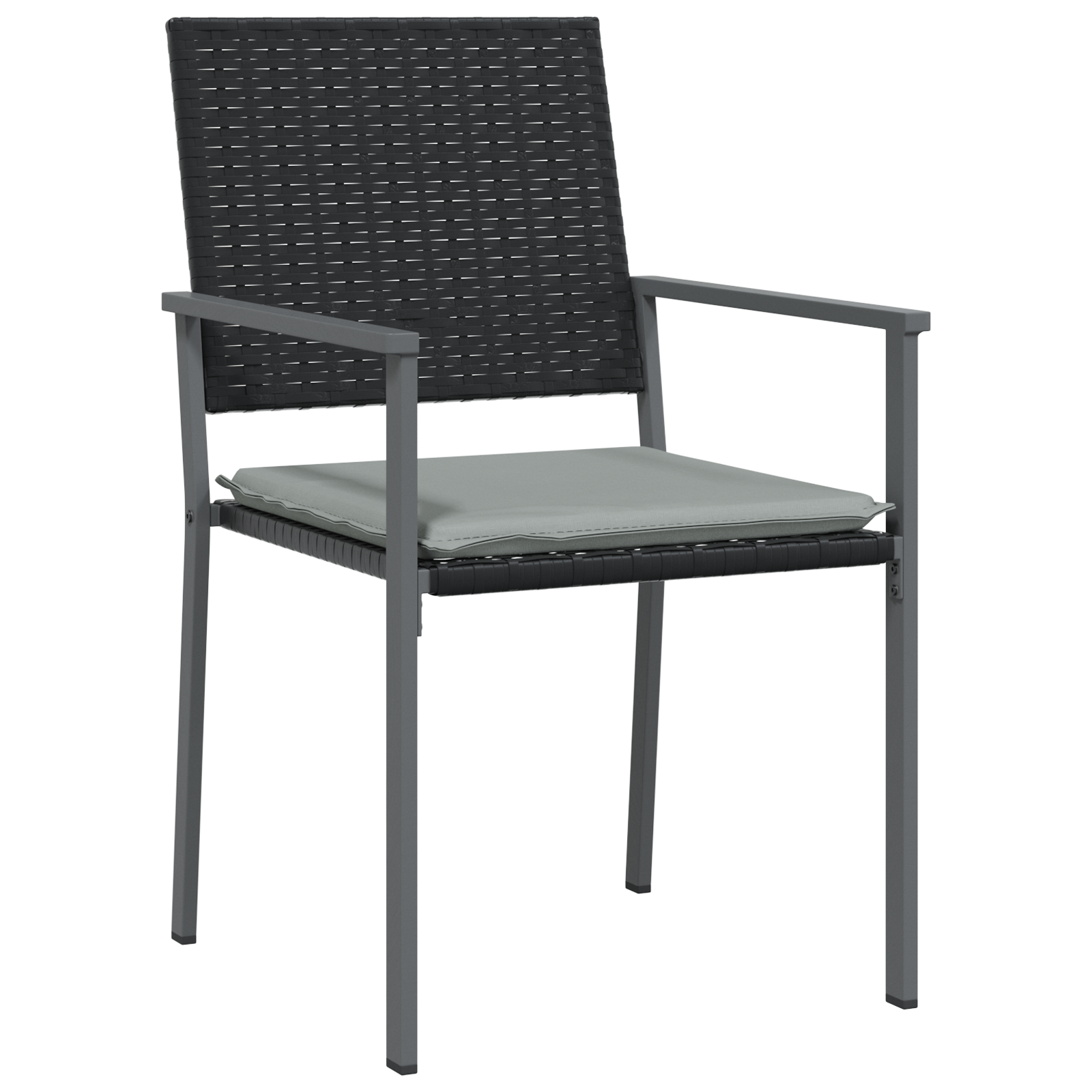 Set de dining pentru grădină 5 piese cu perne Negru Rattan Poli GartenMobel Dekor