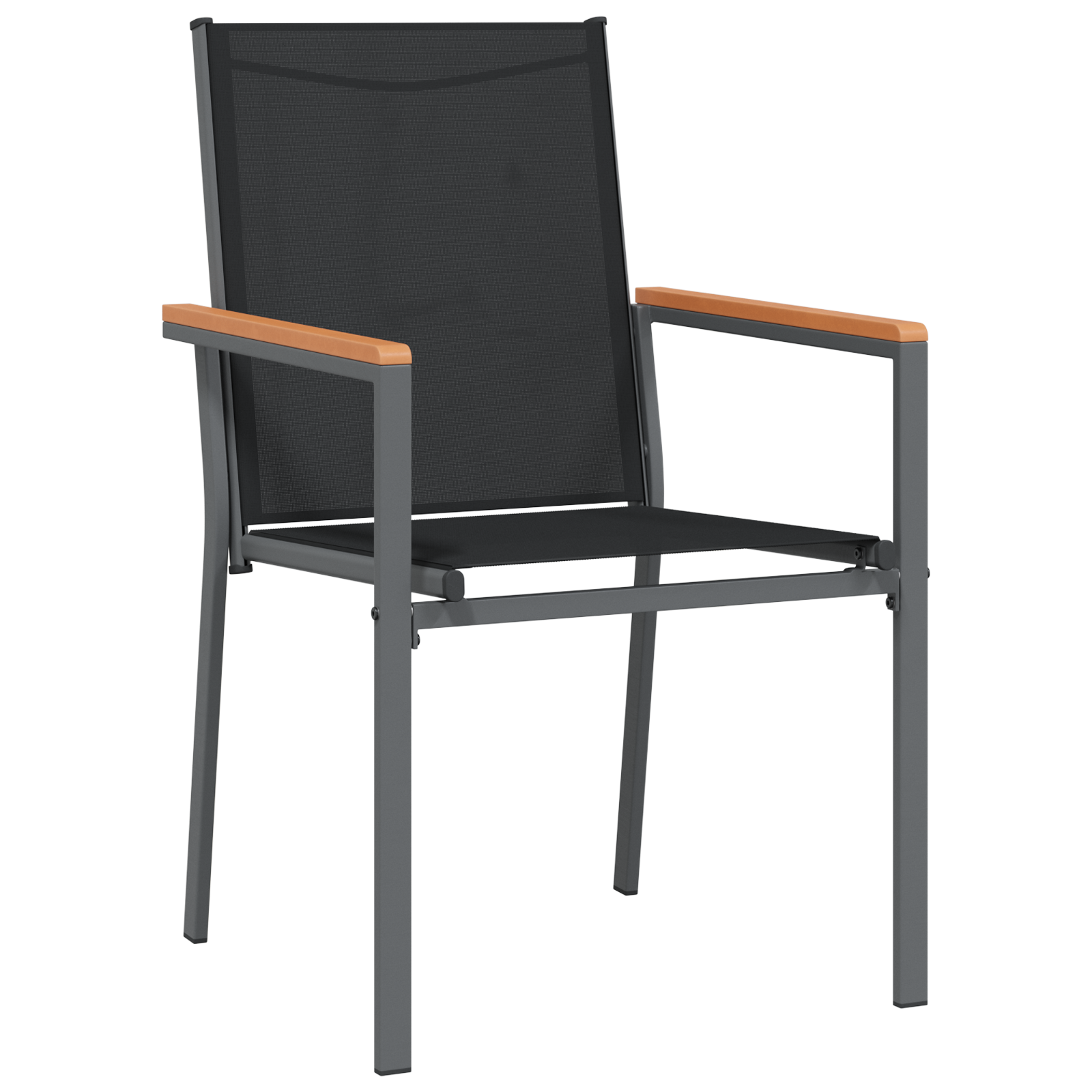 Set de dining pentru grădină 7 piese Negru Textilenă și Oțel GartenMobel Dekor