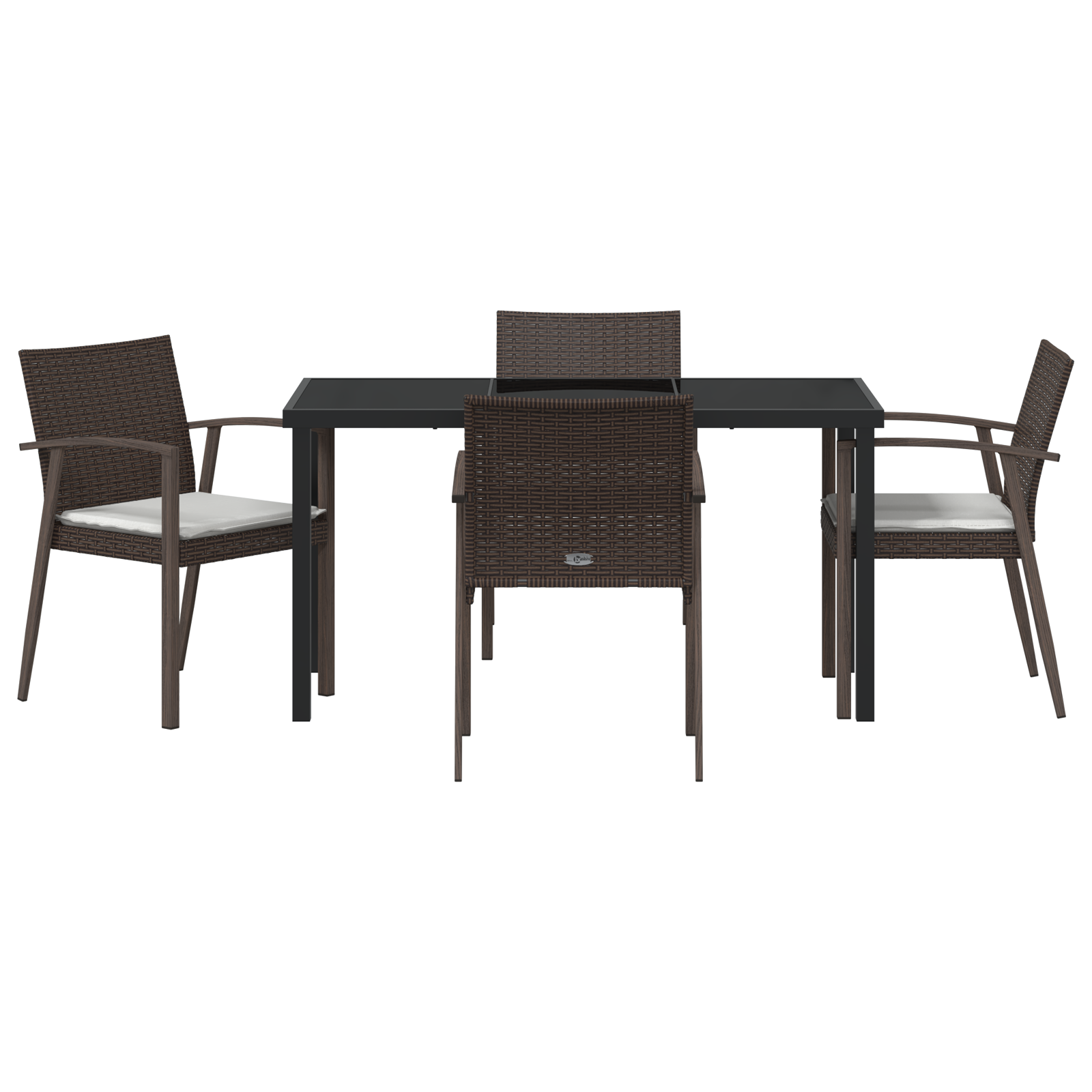 Set de luat masa pentru grădină , 5 piese, cu perne, rattan polirat maro GartenMobel Dekor