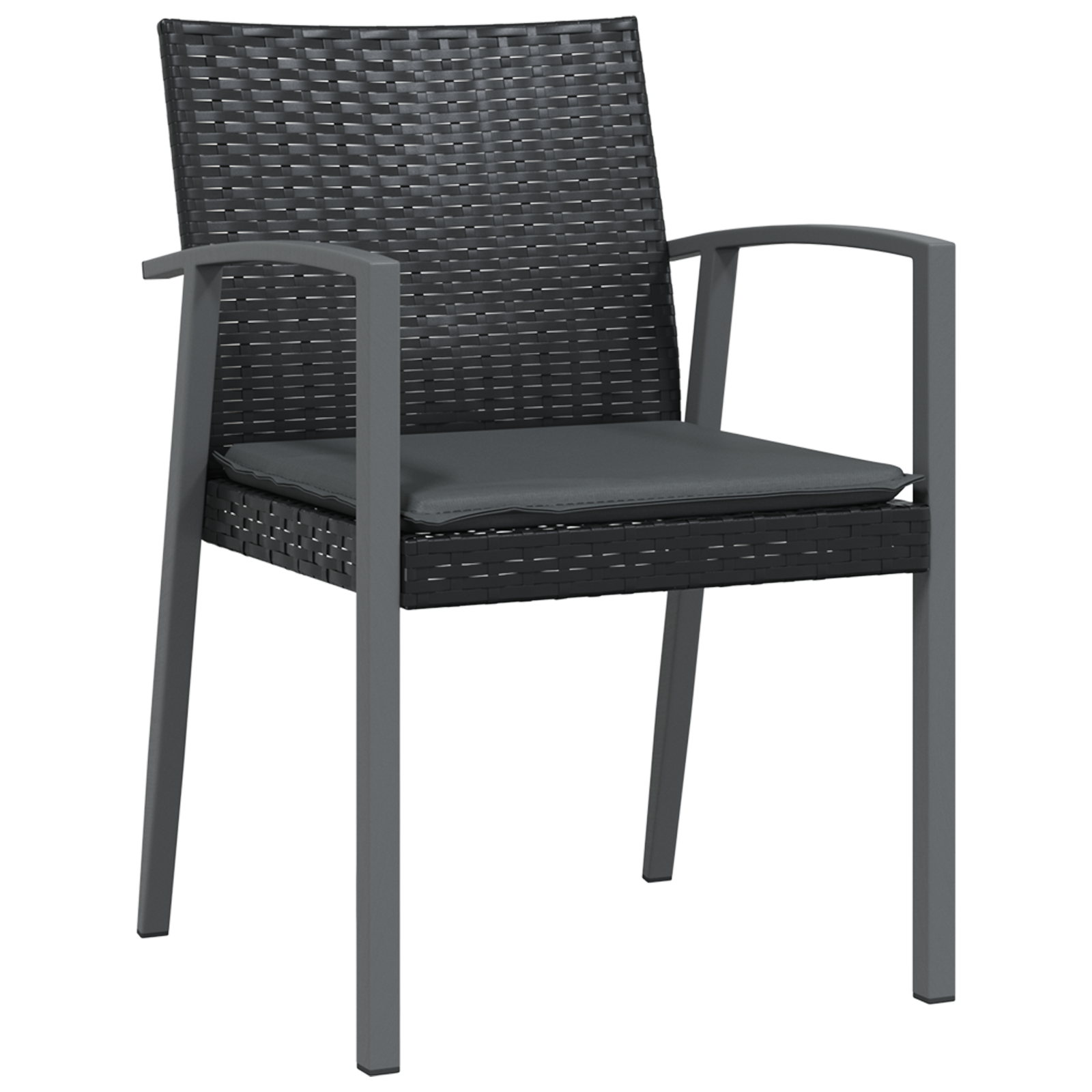 Set de mese de grădină 5 piese cu perne Negru Rattan Poli GartenMobel Dekor