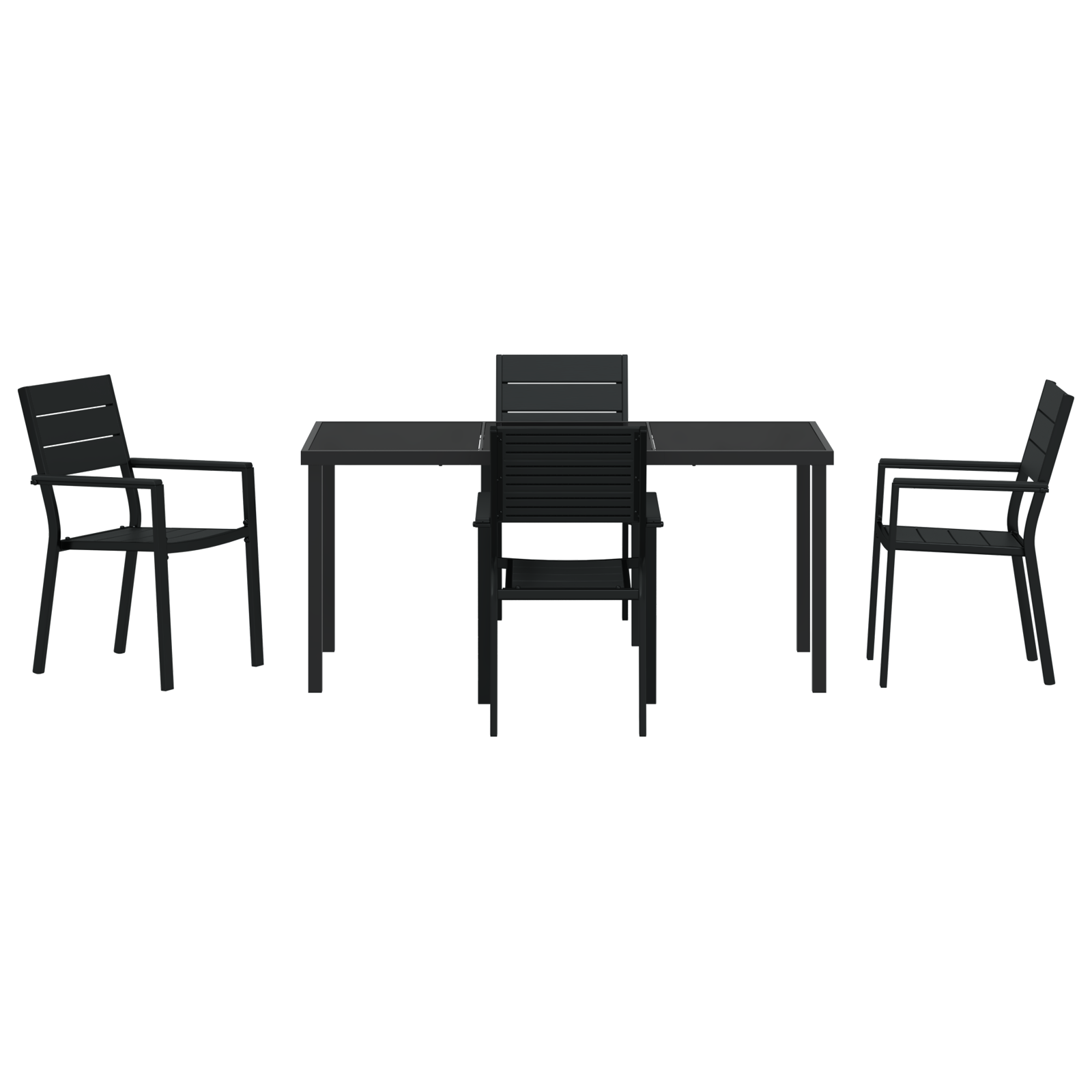 Set mese grădină 5 Piese Negru HDPE GartenMobel Dekor