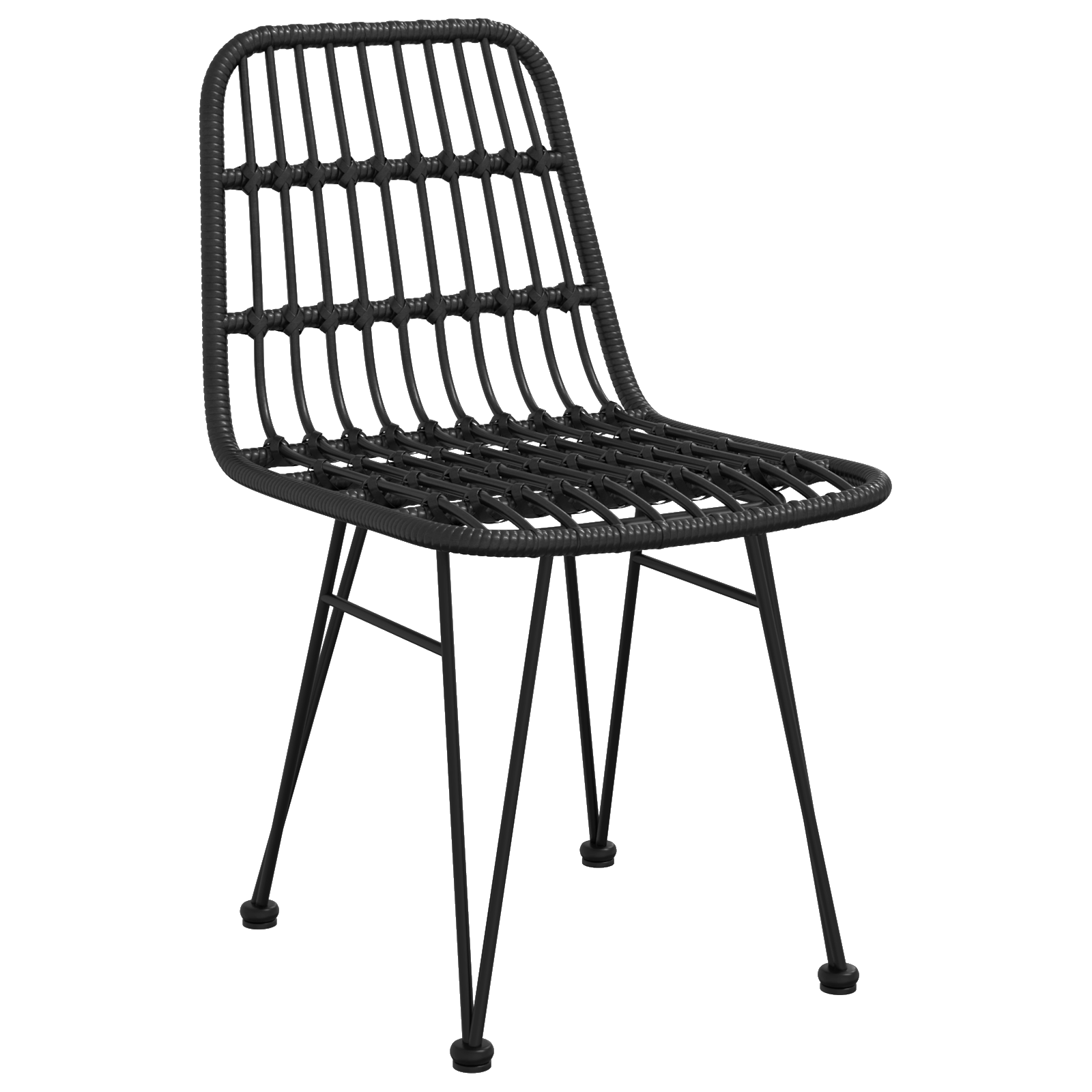 Set de Dining de Grădină 5 Piese Negru Poliratan GartenMobel Dekor