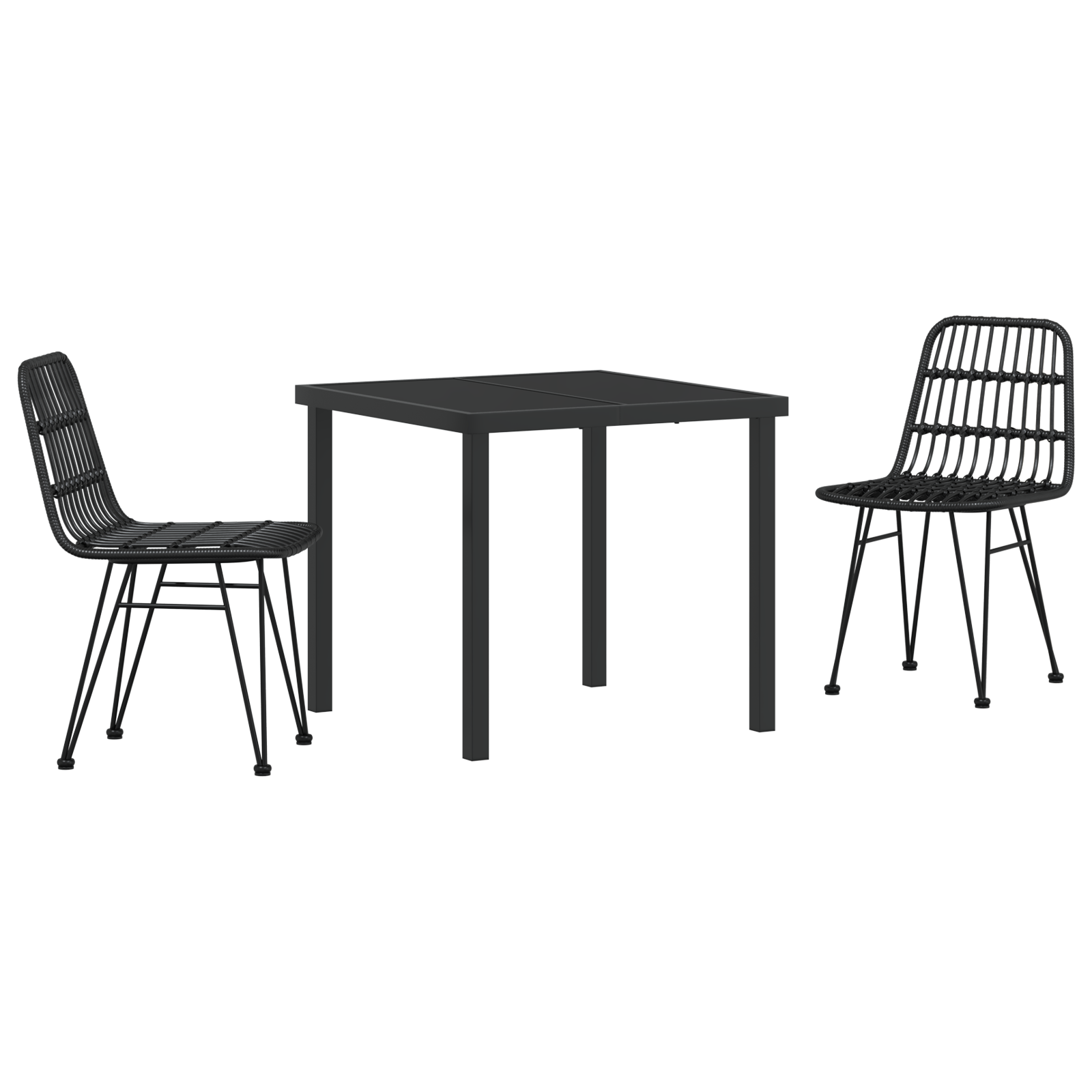Set de Dining pentru Grădină 3 Piese Negru Poli Rattan GartenMobel Dekor