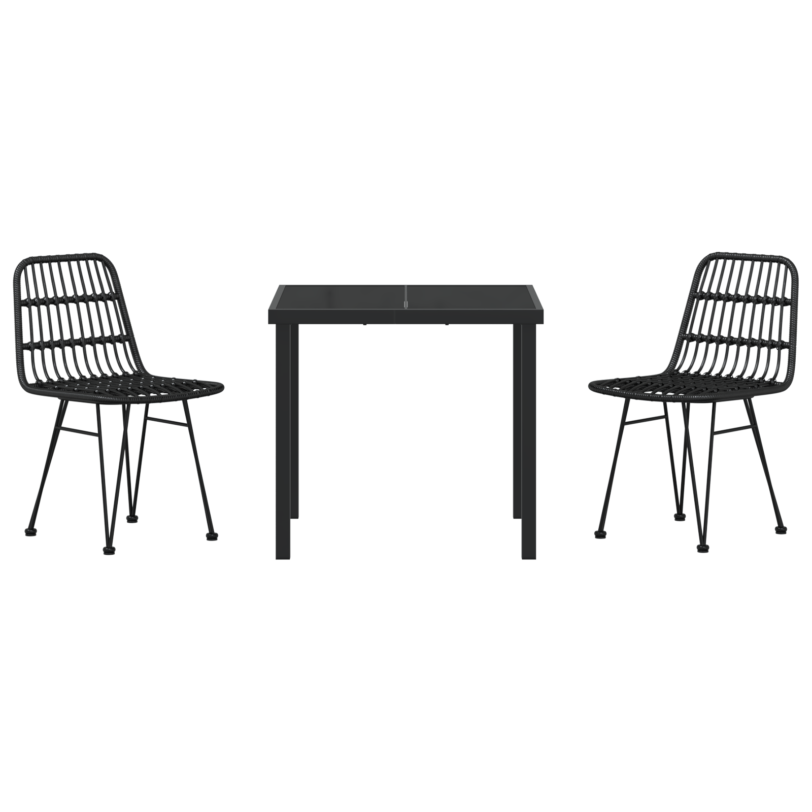 Set de Dining pentru Grădină 3 Piese Negru Poli Rattan GartenMobel Dekor
